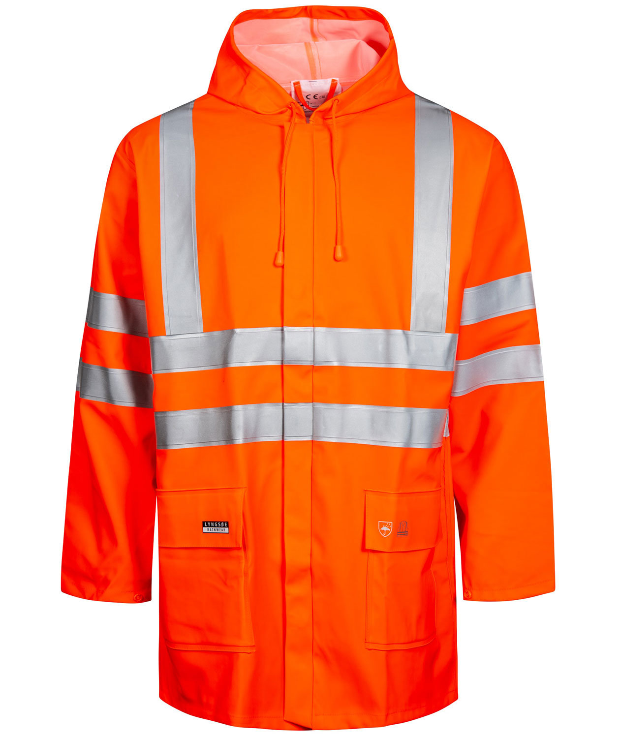 Lyngs&oslash;e PU/PVC regnjacka, Varsel Orange