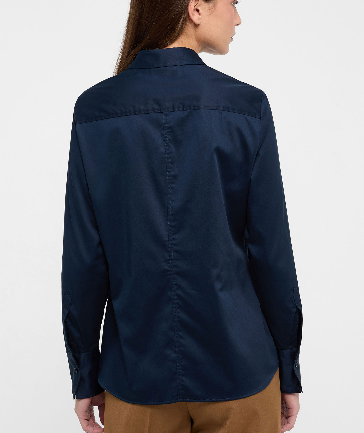Eterna Satin Stretch ladies shirt - Modern Fit, Navy, large image number 2