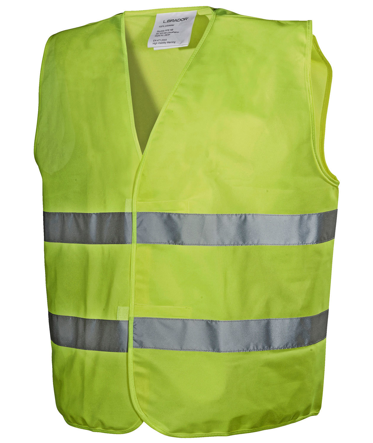 L.Brador reflective safety vest 287P, Hi-Vis Yellow, Hi-Vis Yellow, large image number 0