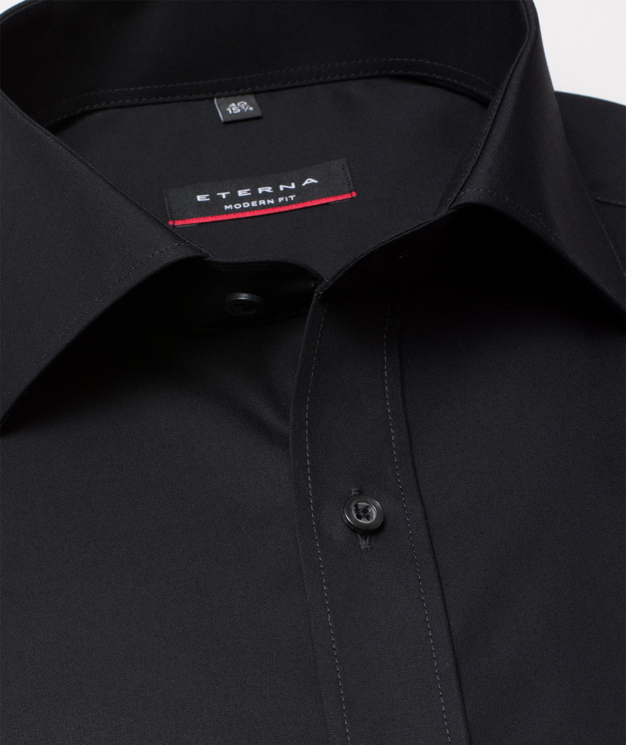Eterna Uni Modern fit Poplin skjorta, Black, large image number 3