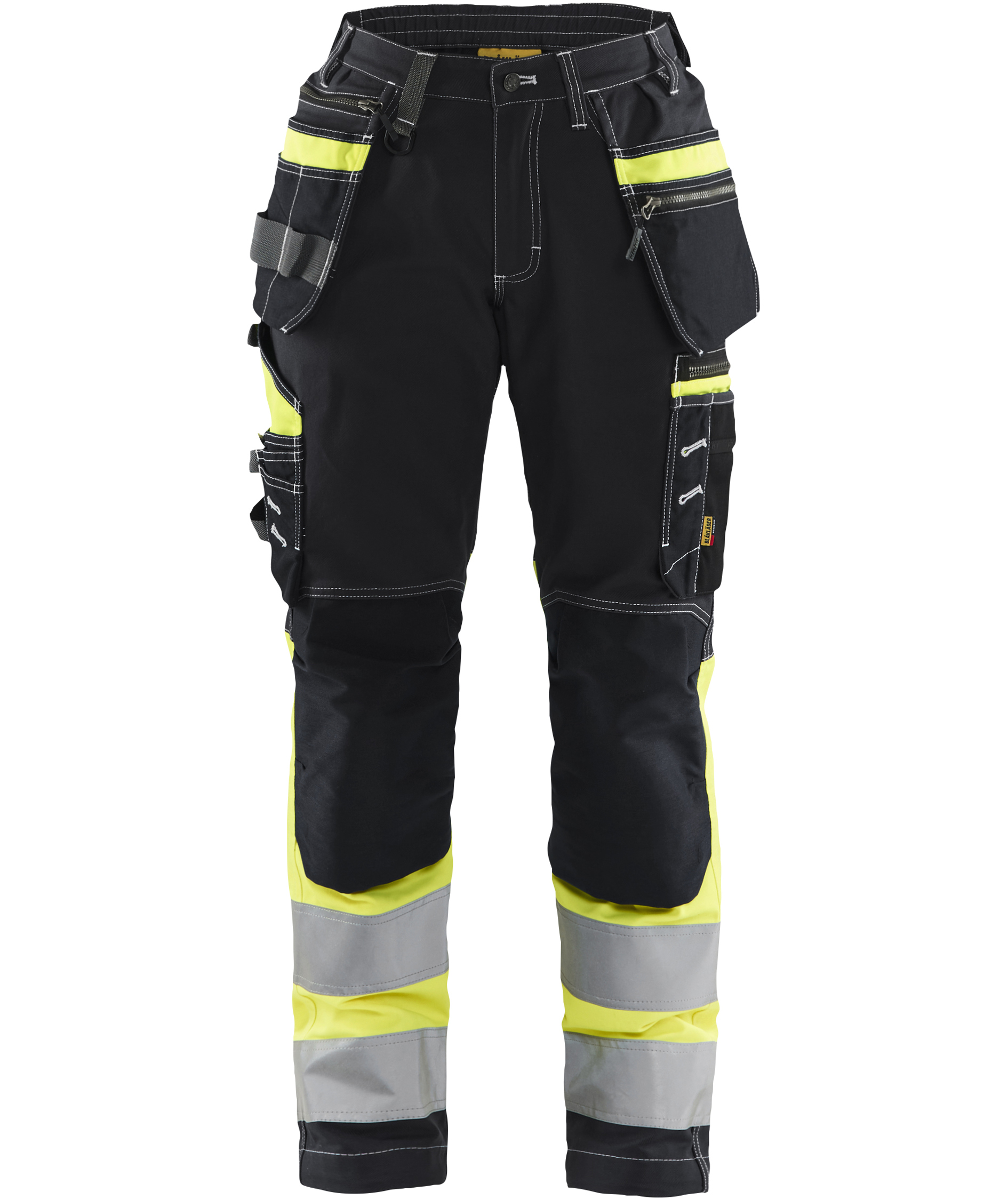 Bl&aring;kl&auml;der hantverksbyxa dam, Svart/Varselgul