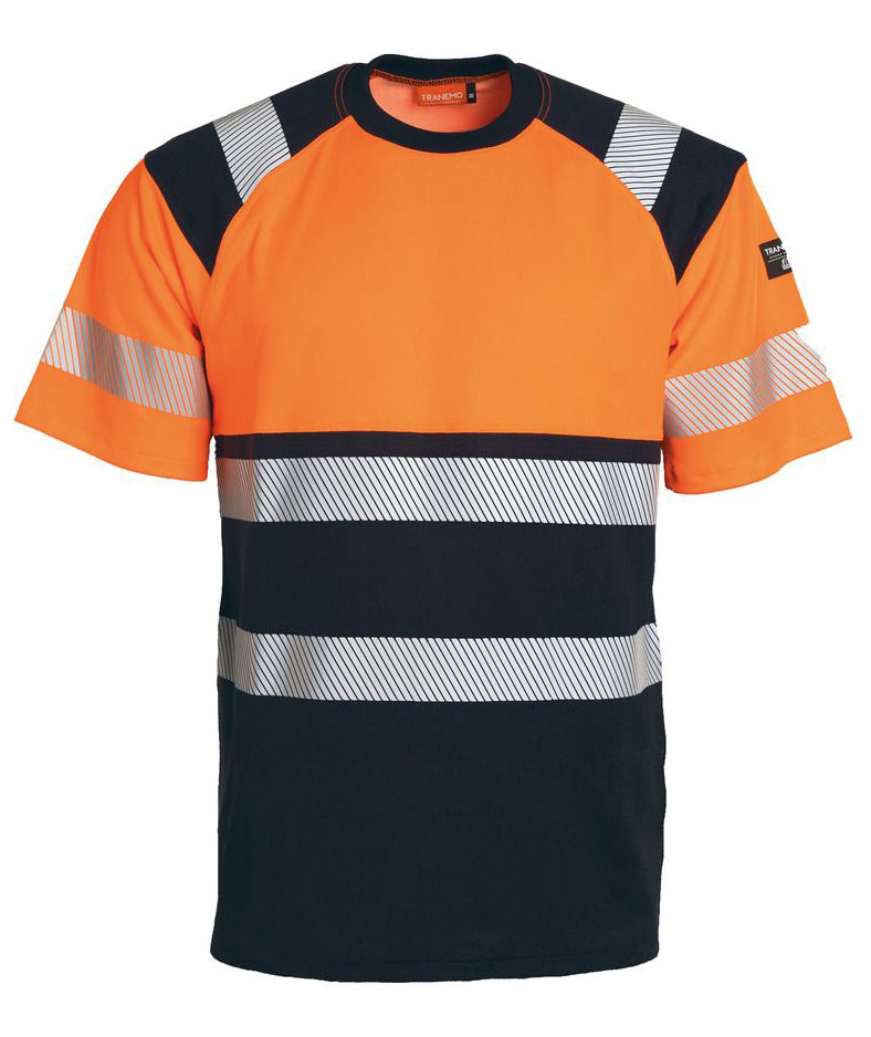 Tranemo T-Shirt, Hi-vis Orange/Marine