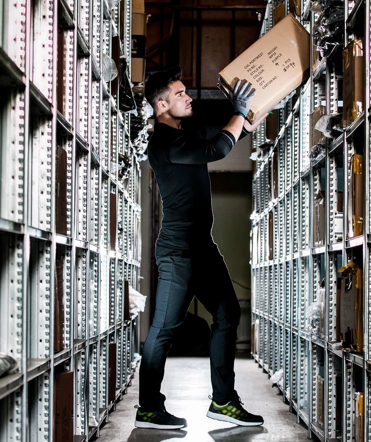 Portwest stretch slim servicebukser, Sort, large image number 2