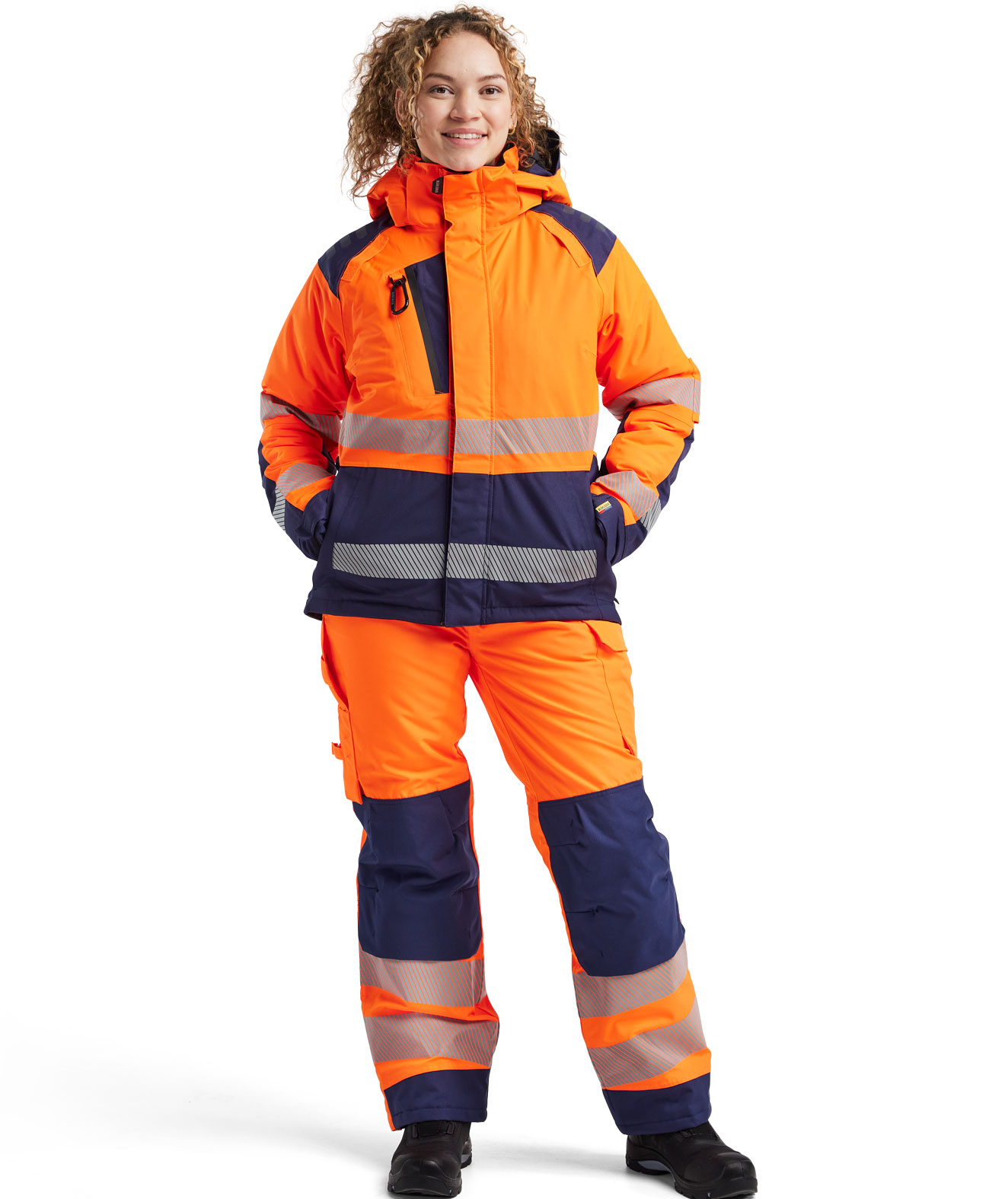 Bl&aring;kl&auml;der women's winter jacket, Hi-Vis Orange/Navy