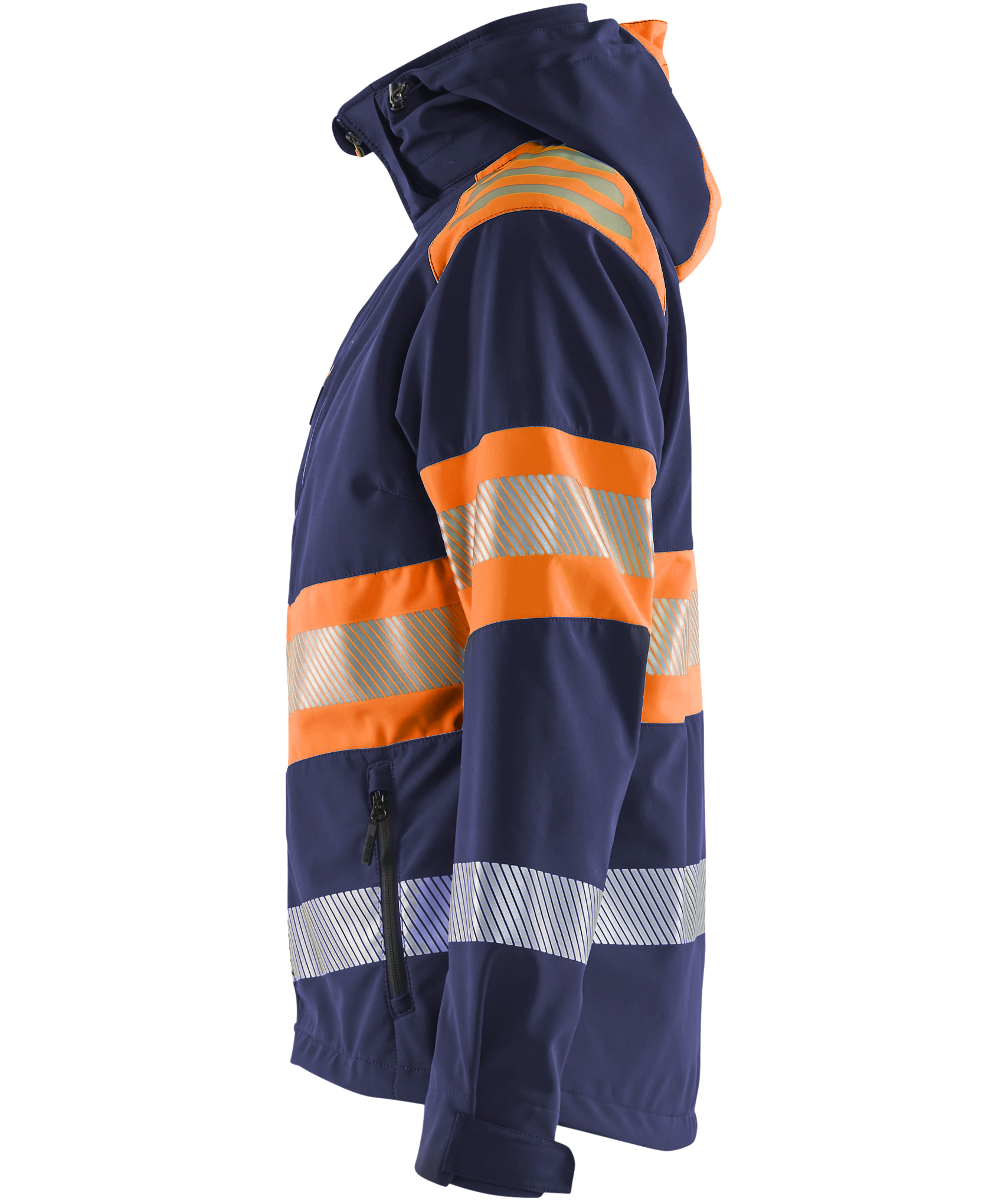 Bl&aring;kl&auml;der dame softshelljacka, Marinbl&aring;/Varselorange, large image number 4