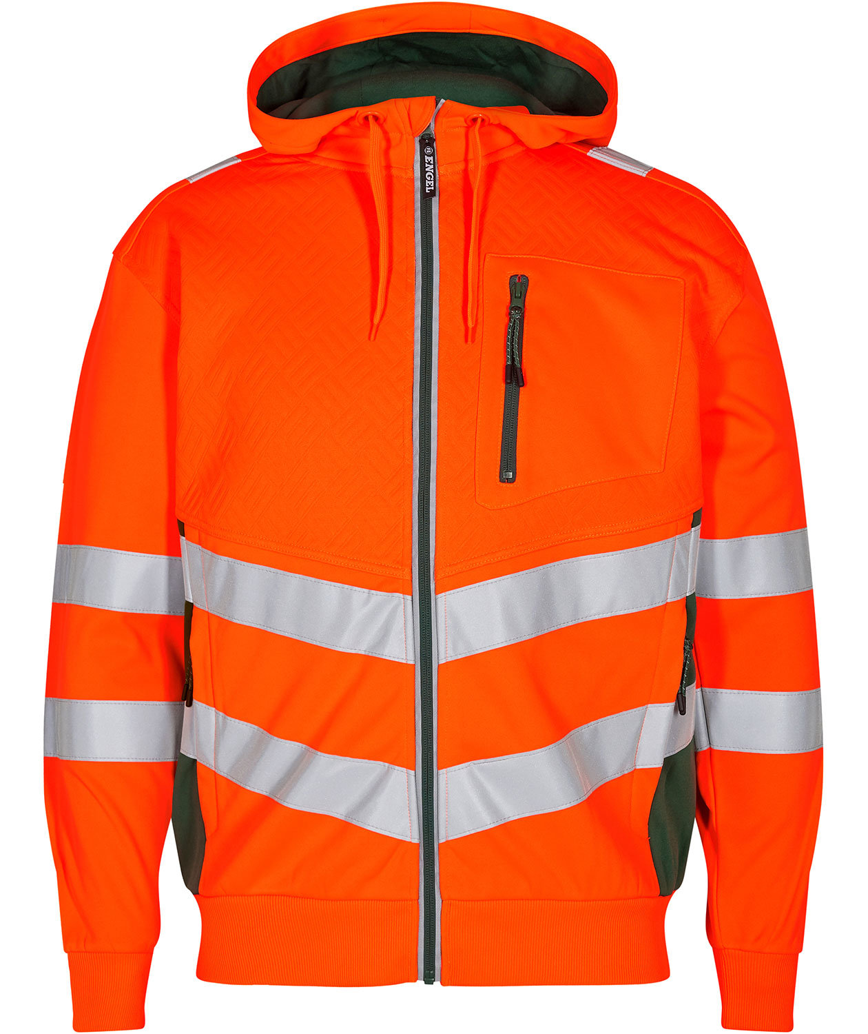 Engel Safety hettegenser, Hi-vis Oransje/Gr&oslash;nn, Hi-vis Oransje/Gr&oslash;nn, swatch