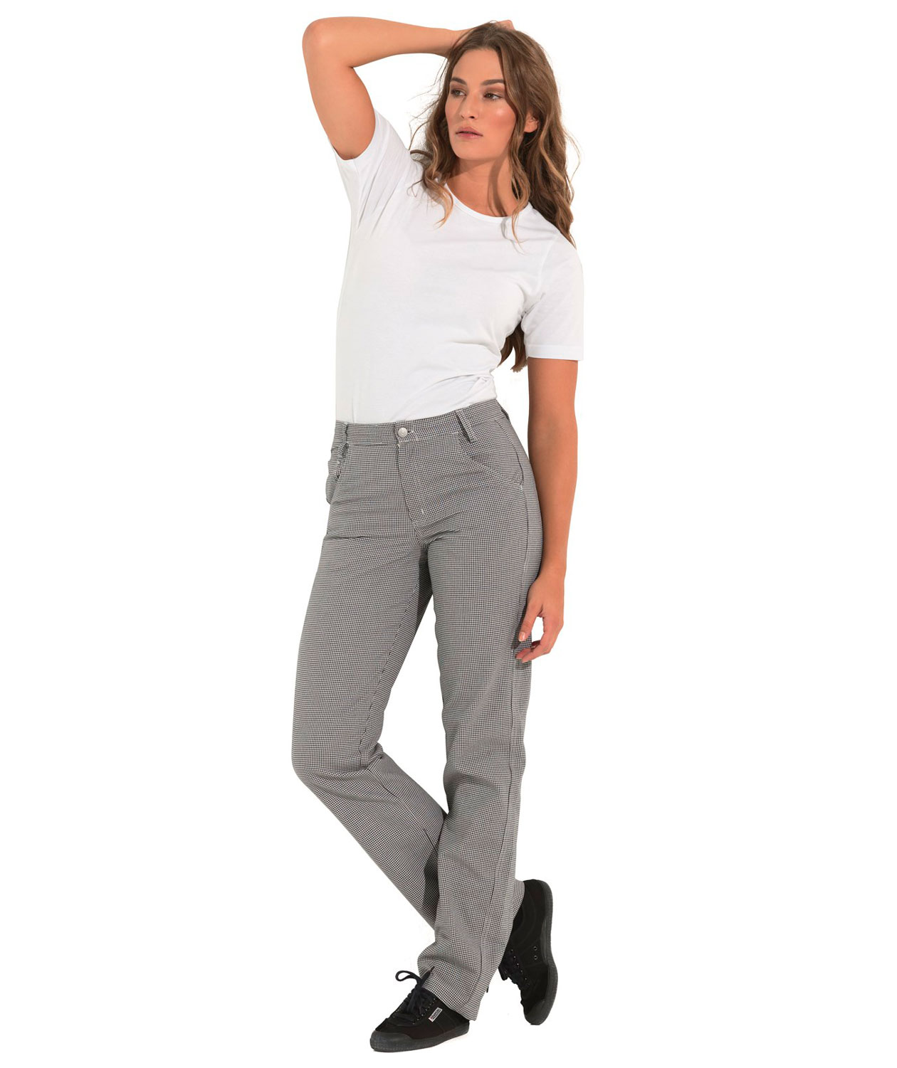 Kentaur bukse benlengde 86 cm, Pepita Ruter Svart/Hvit, large image number 1