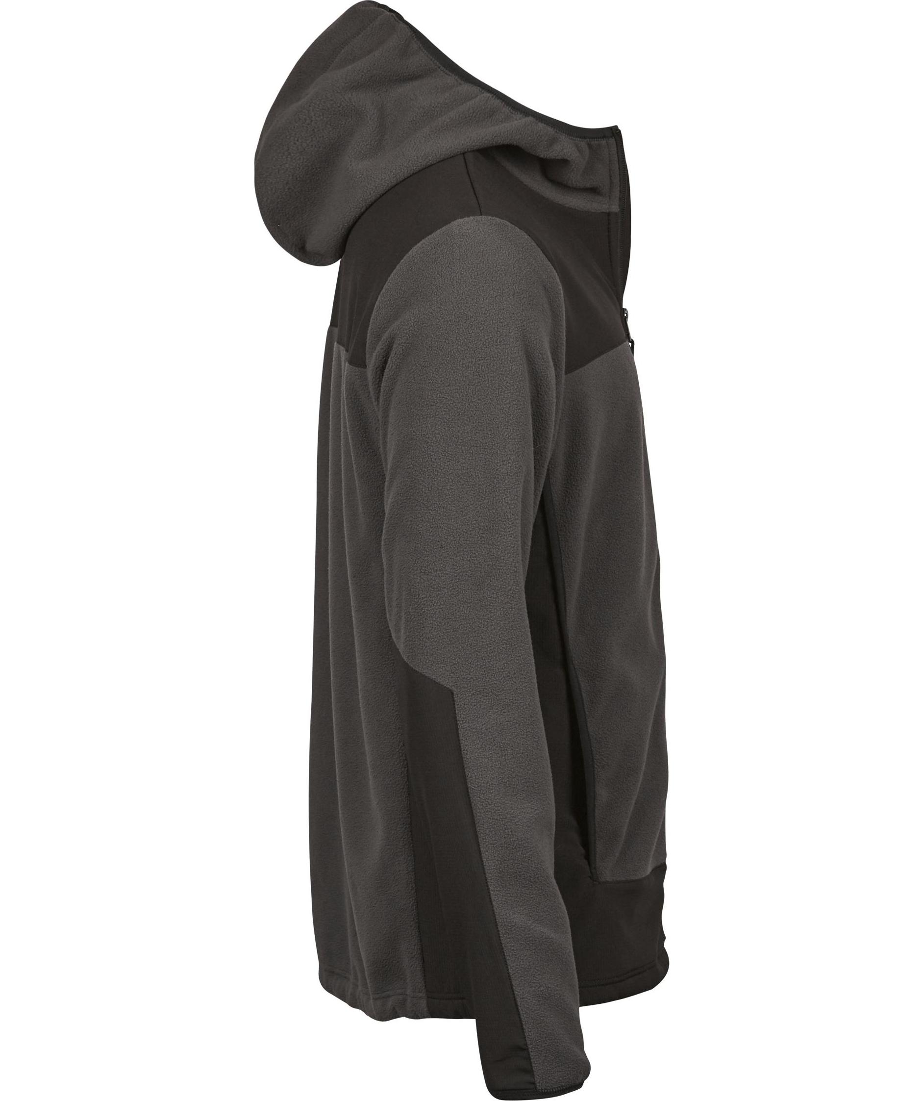 Tee Jays Mountain Hooded Fleecejacke, Asphalt/Schwarz, large image number 4