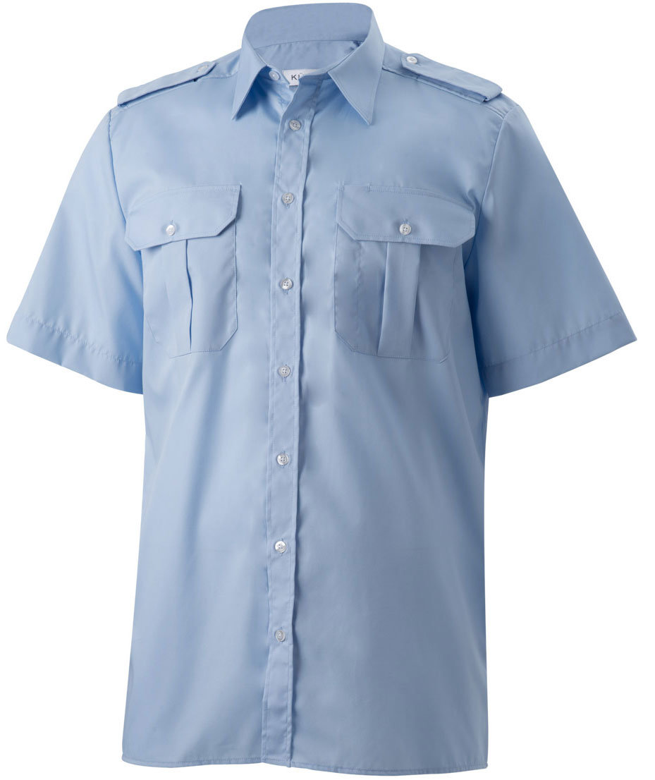 K&uuml;mmel Frank Classic fit kortermet pilotskjorte, Lys Bl&aring;