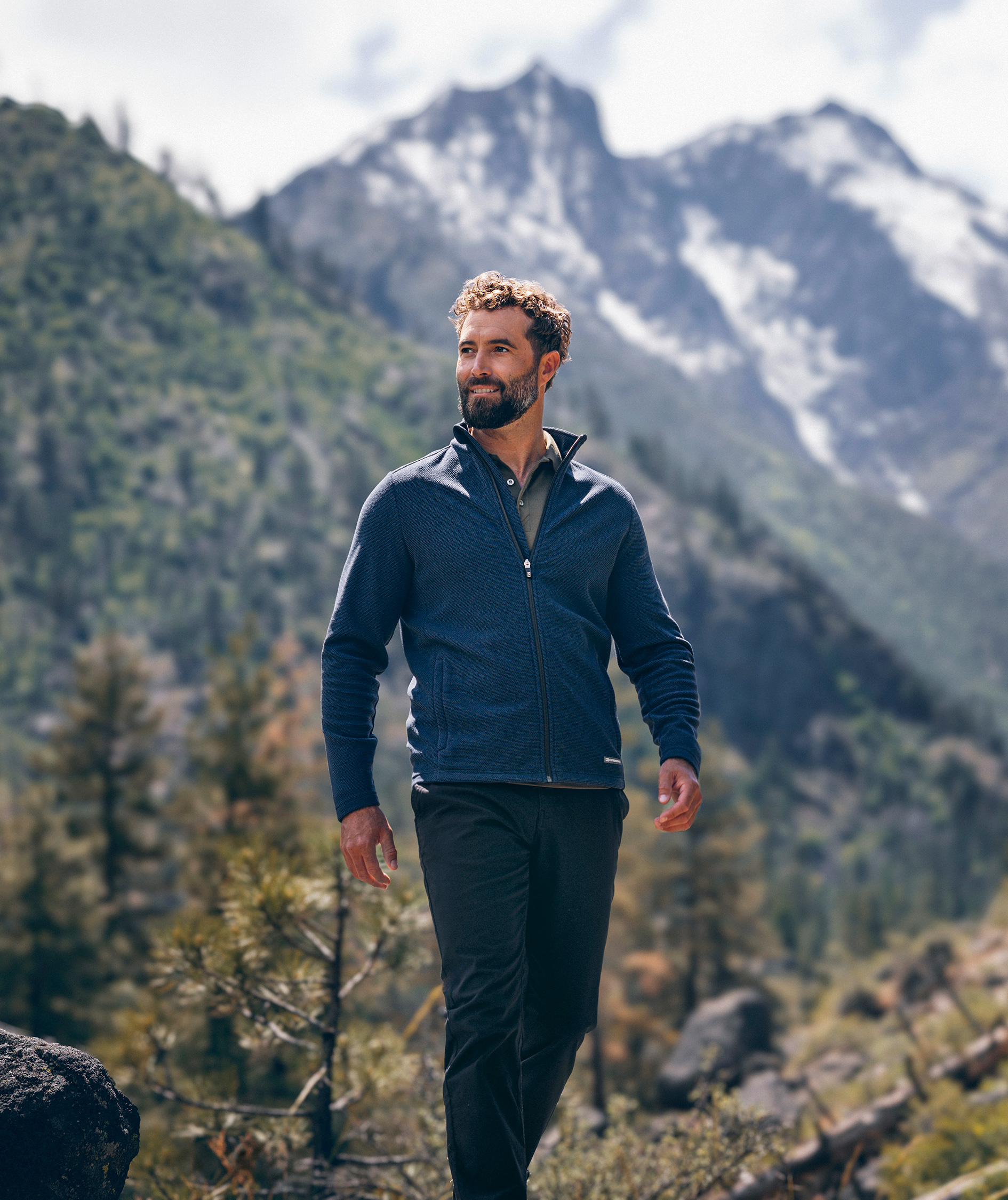 Cutter & Buck Hunts Point fleecejakke, Marinebl&aring;