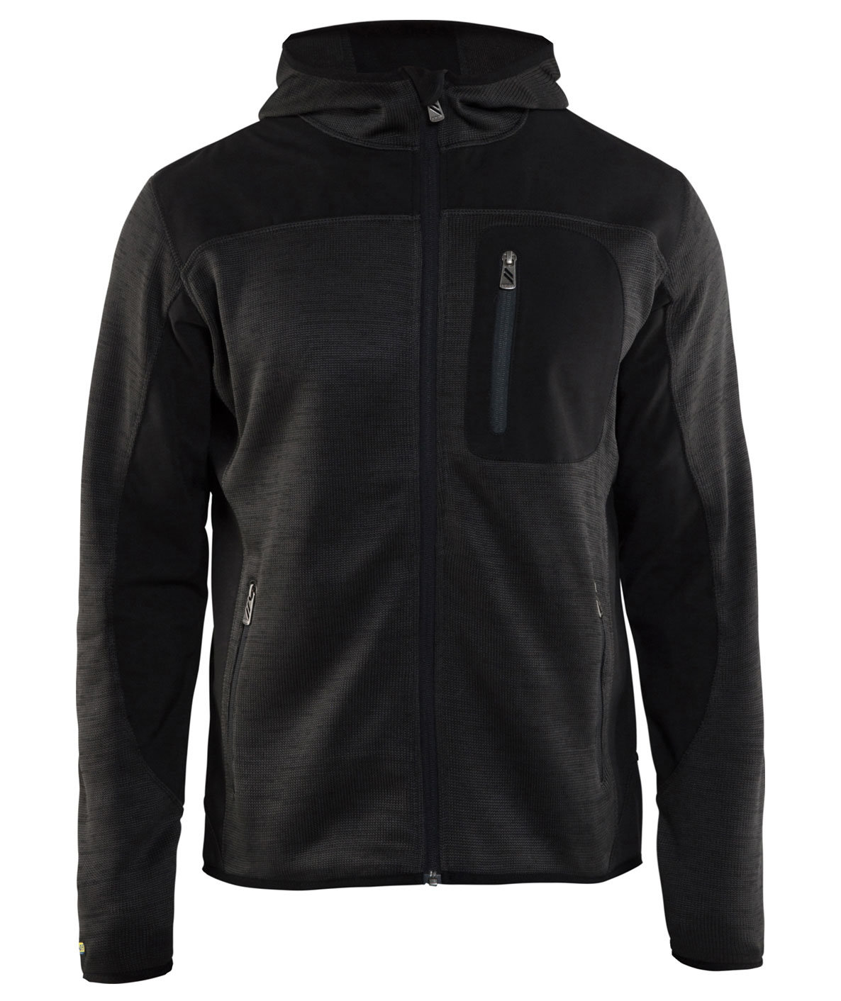 Bl&aring;kl&auml;der stickad softshelljacka X4930, M&ouml;rkgr&aring;/Svart