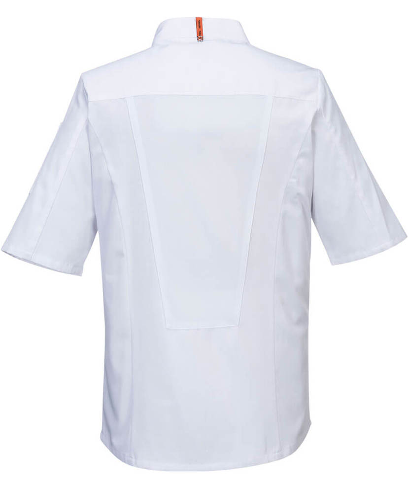 Portwest stretch Mesh Air kort&auml;rmad kockjacka, Vit, large image number 1