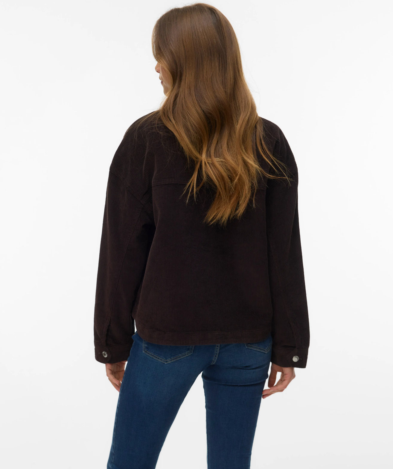 Vero Moda VMJAMIE corduroy skjortjacka dam, Chocolate Torte, large image number 3