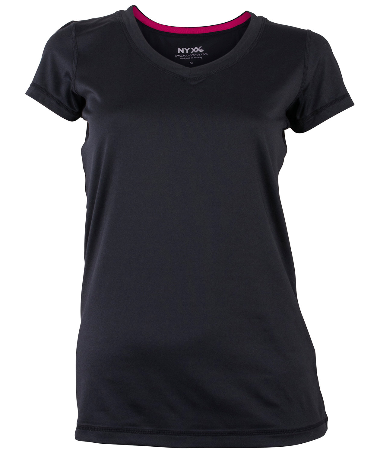 NYXX Flow stretch T-shirt dam, Svart/fuchsia, Svart/fuchsia, swatch