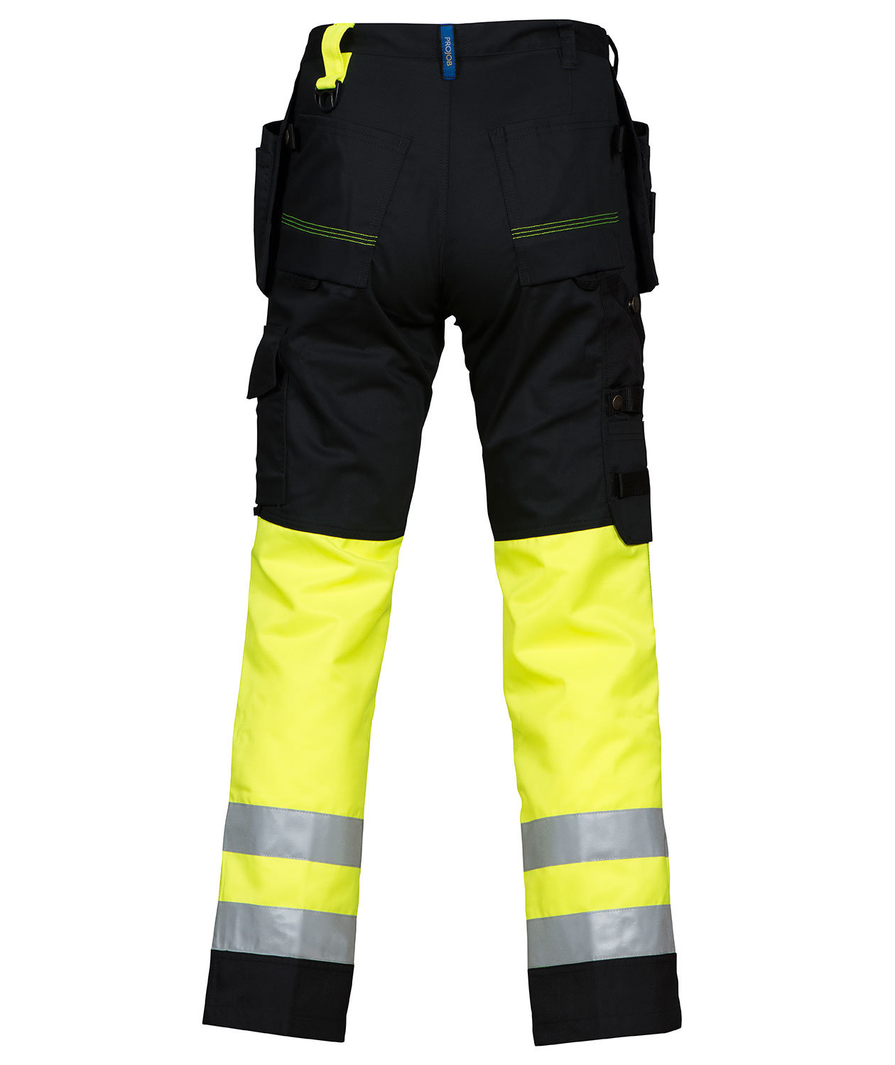 ProJob arbetsbyxa 6502, Svart/Varselgul, large image number 2