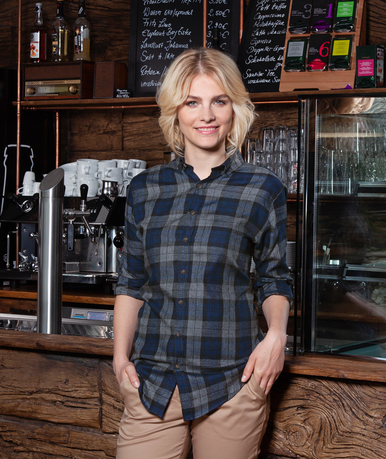 Karlowsky Origin Urban-Style Slim fit skjorta dam, Navy