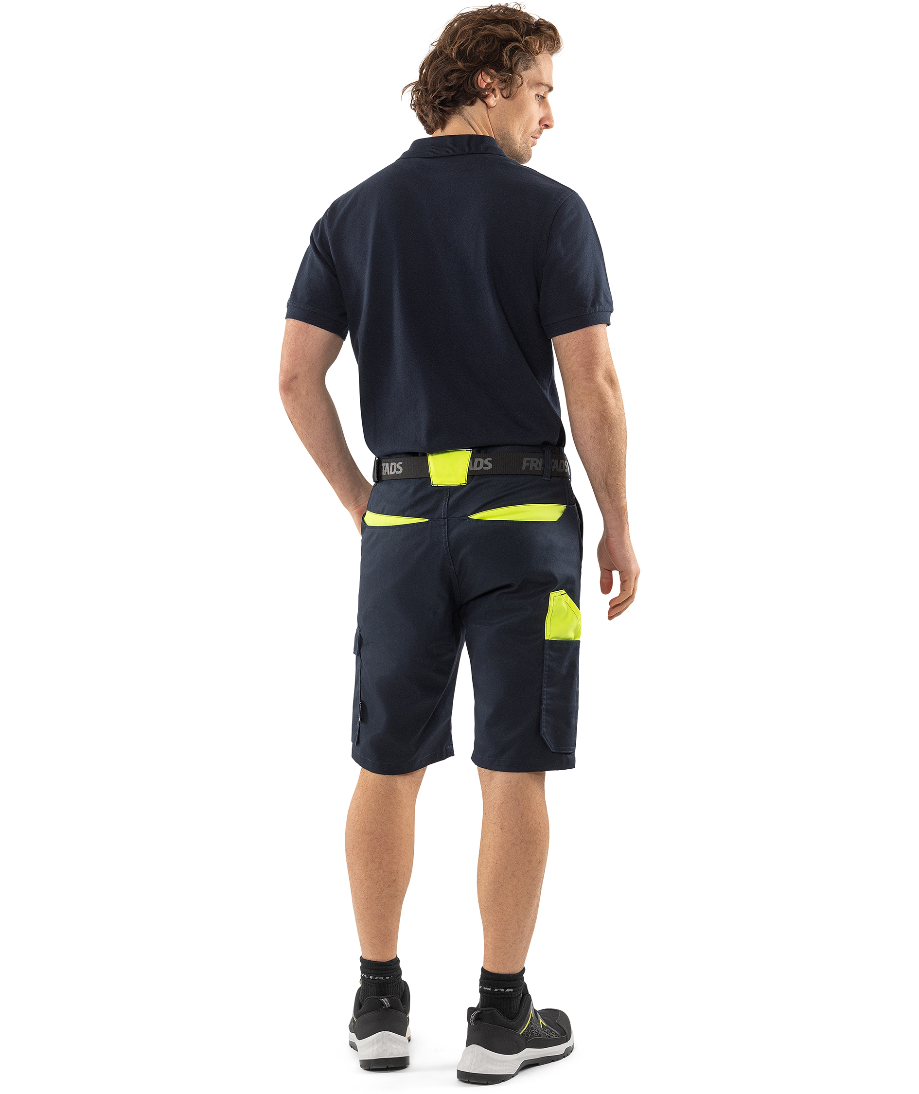 Fristads Green shorts 2932 GWM, M&oslash;rk Marine/Hi-Vis Gul, large image number 3