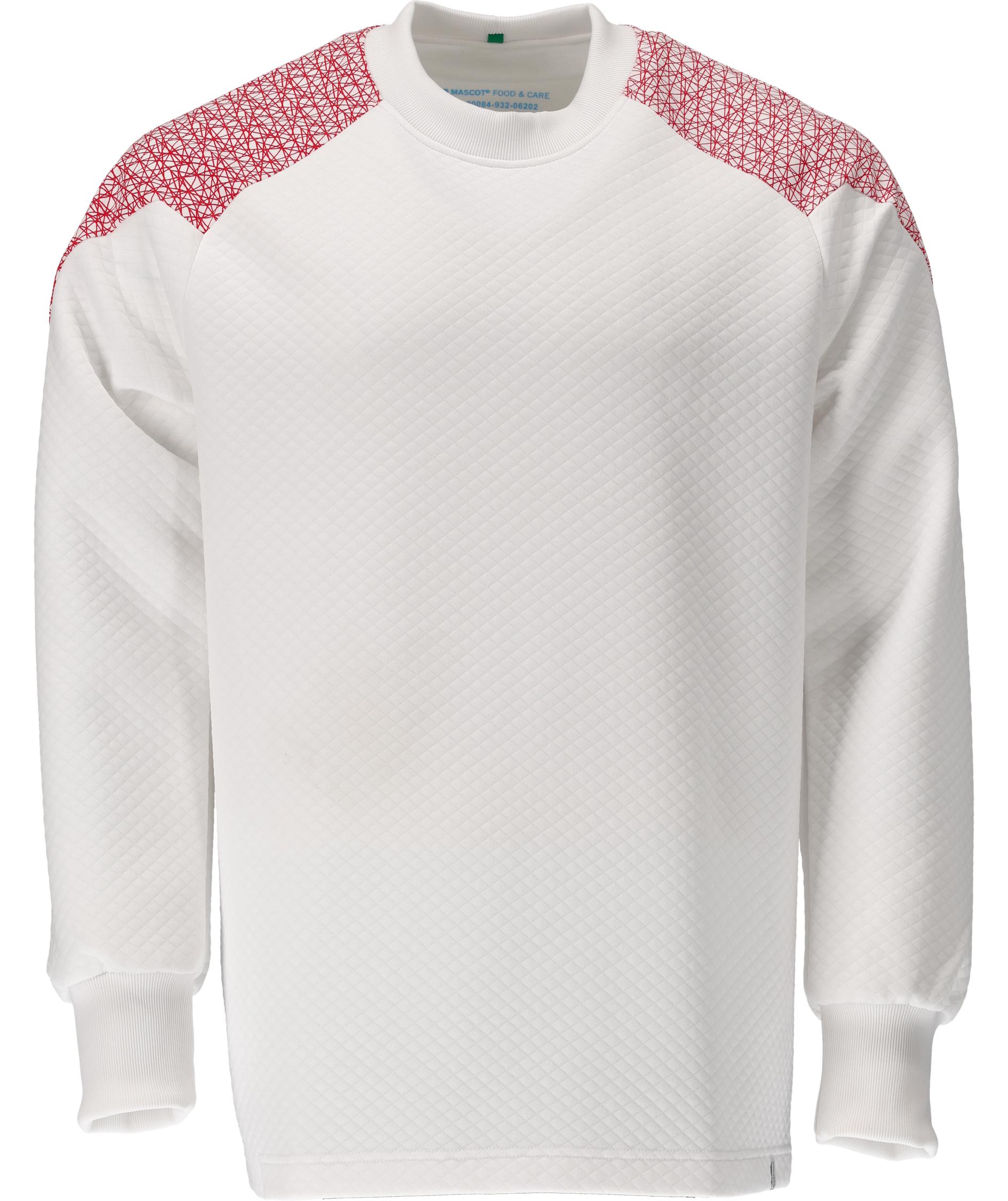 Mascot Food & Care Premium Performance HACCP-godkendt sweatshirt, Hvid/Signalr&oslash;d
