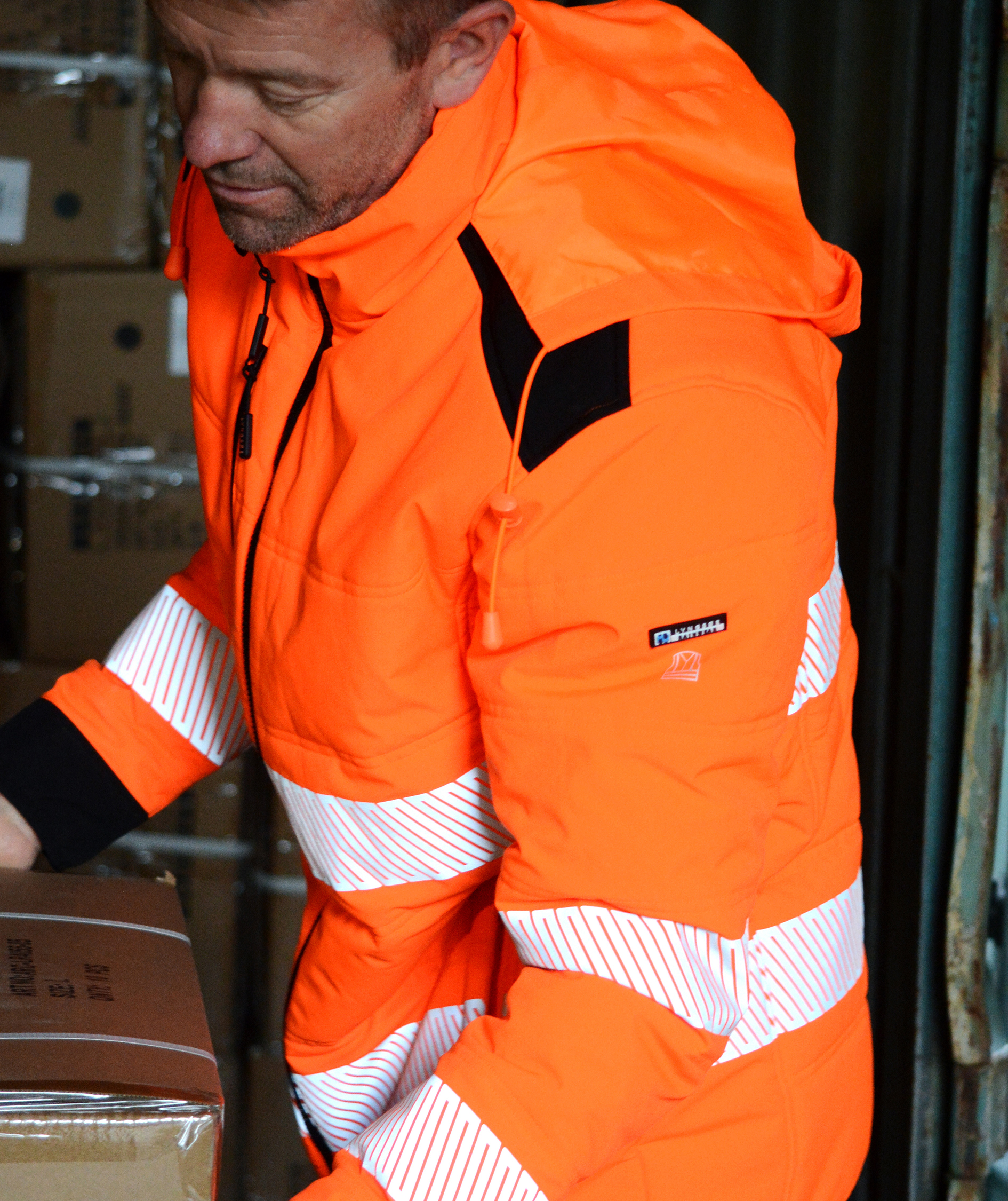 Lyngs&oslash;e Winterjacke, Hi-Vis Orange/Schwarz, large image number 2