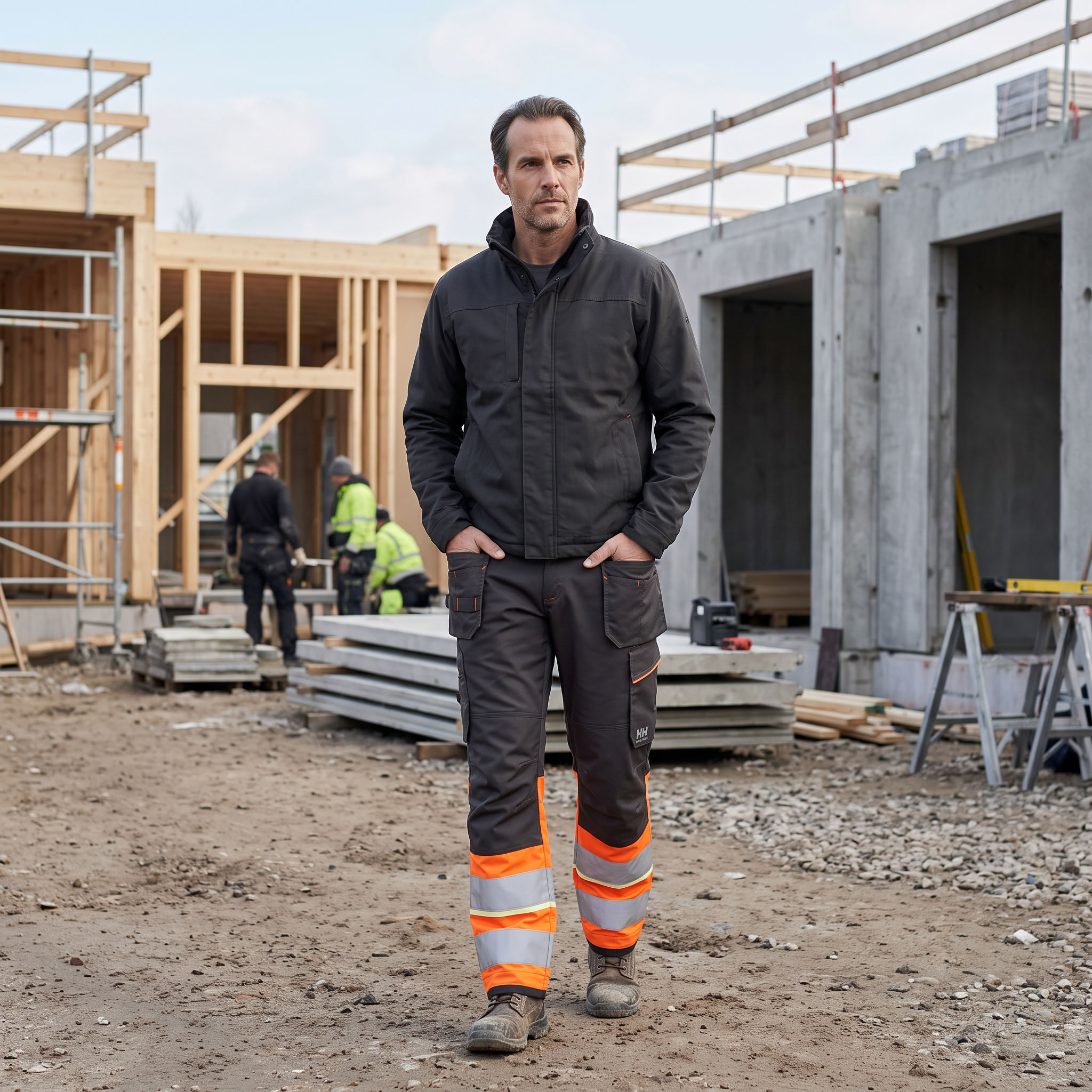 Helly Hansen UC-ME craftsman trousers, Hi-vis Orange/Ebony