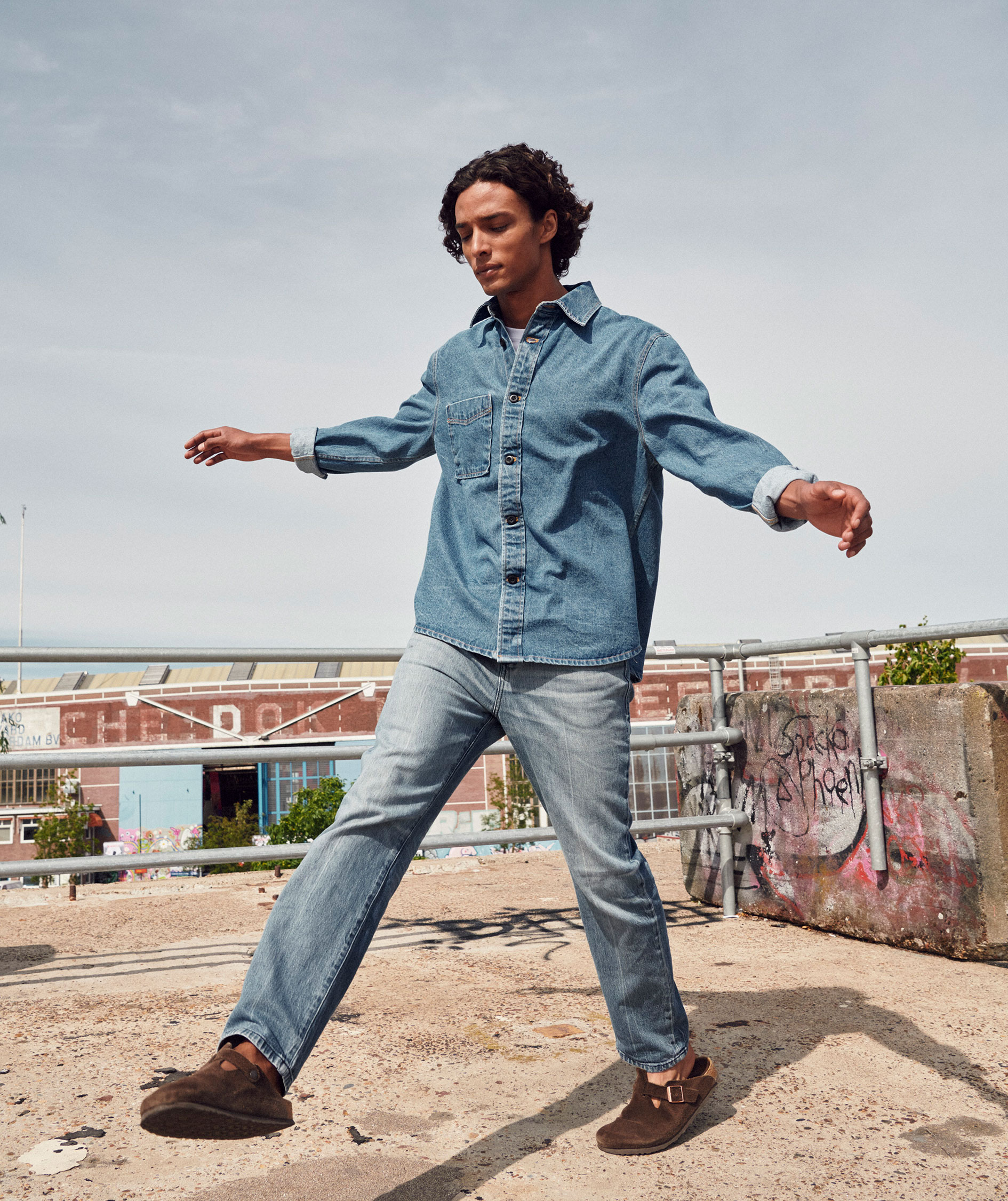 Clique denim overshirt, 6611, large image number 6