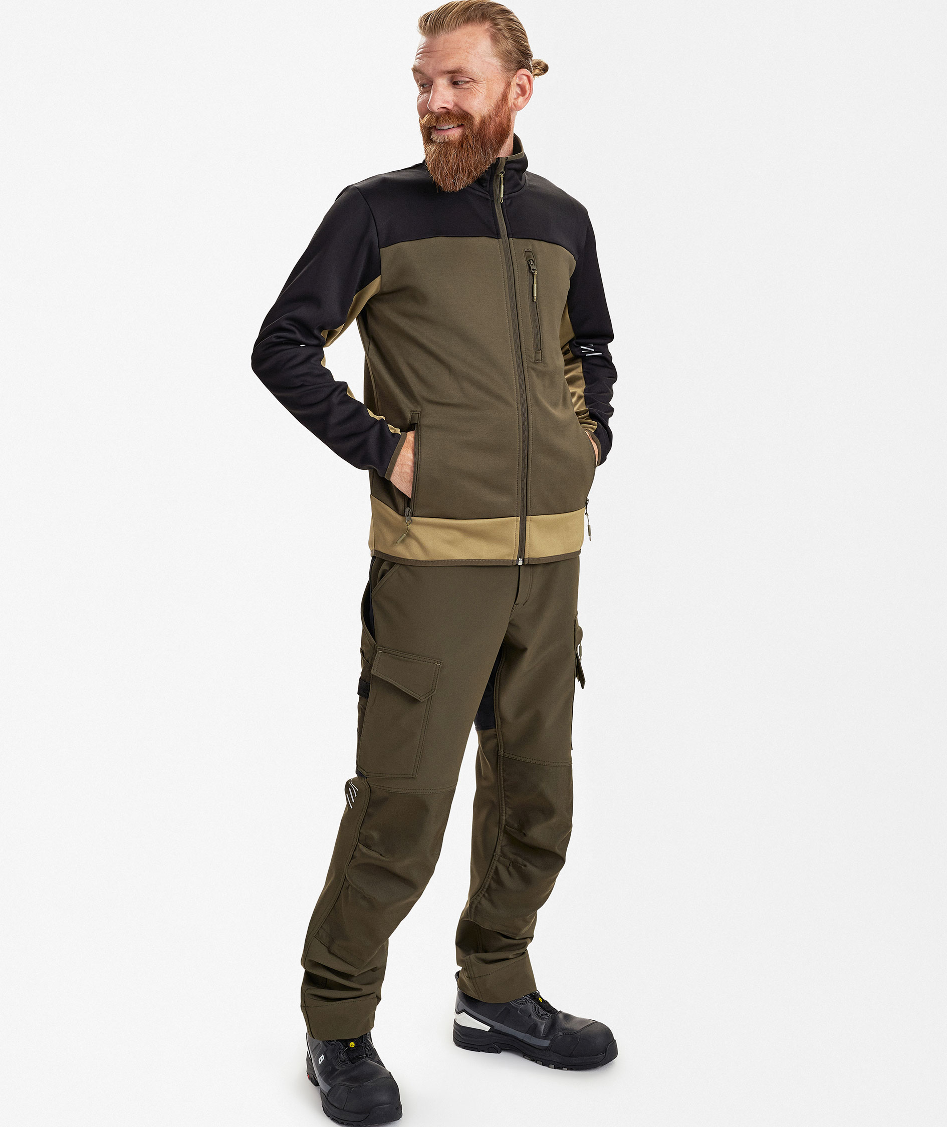 Engel Entire midlayer Cardigan, Forest Green/Black, large image number 3