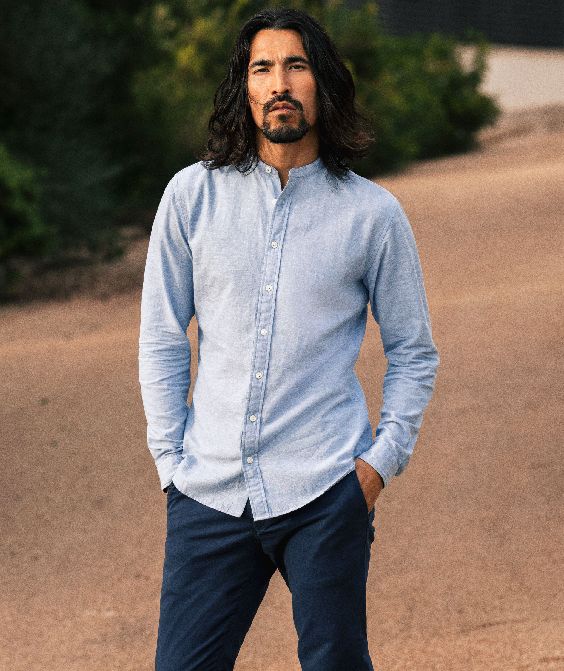 James Harvest Townsend linskjorte, Light blue