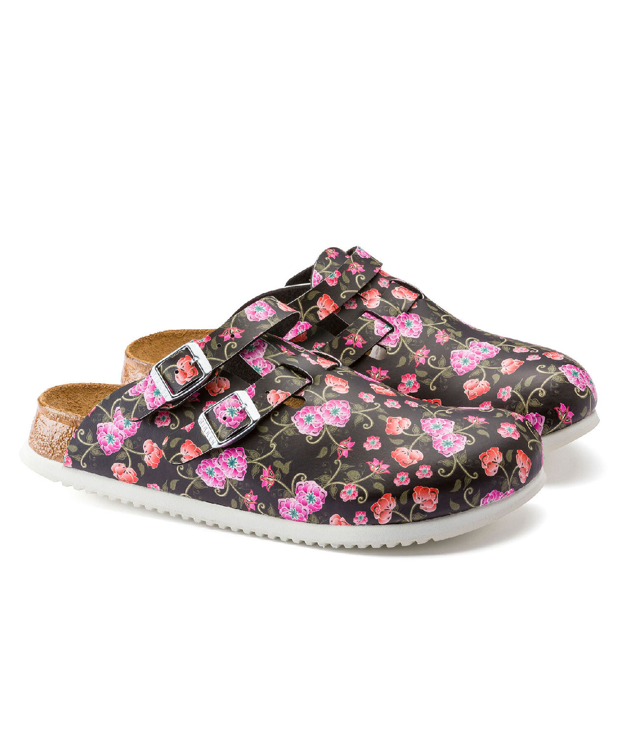 Birkenstock Kay Narrow Fit sandaler dam, Svart/r&ouml;d m&ouml;nstrad, large image number 4