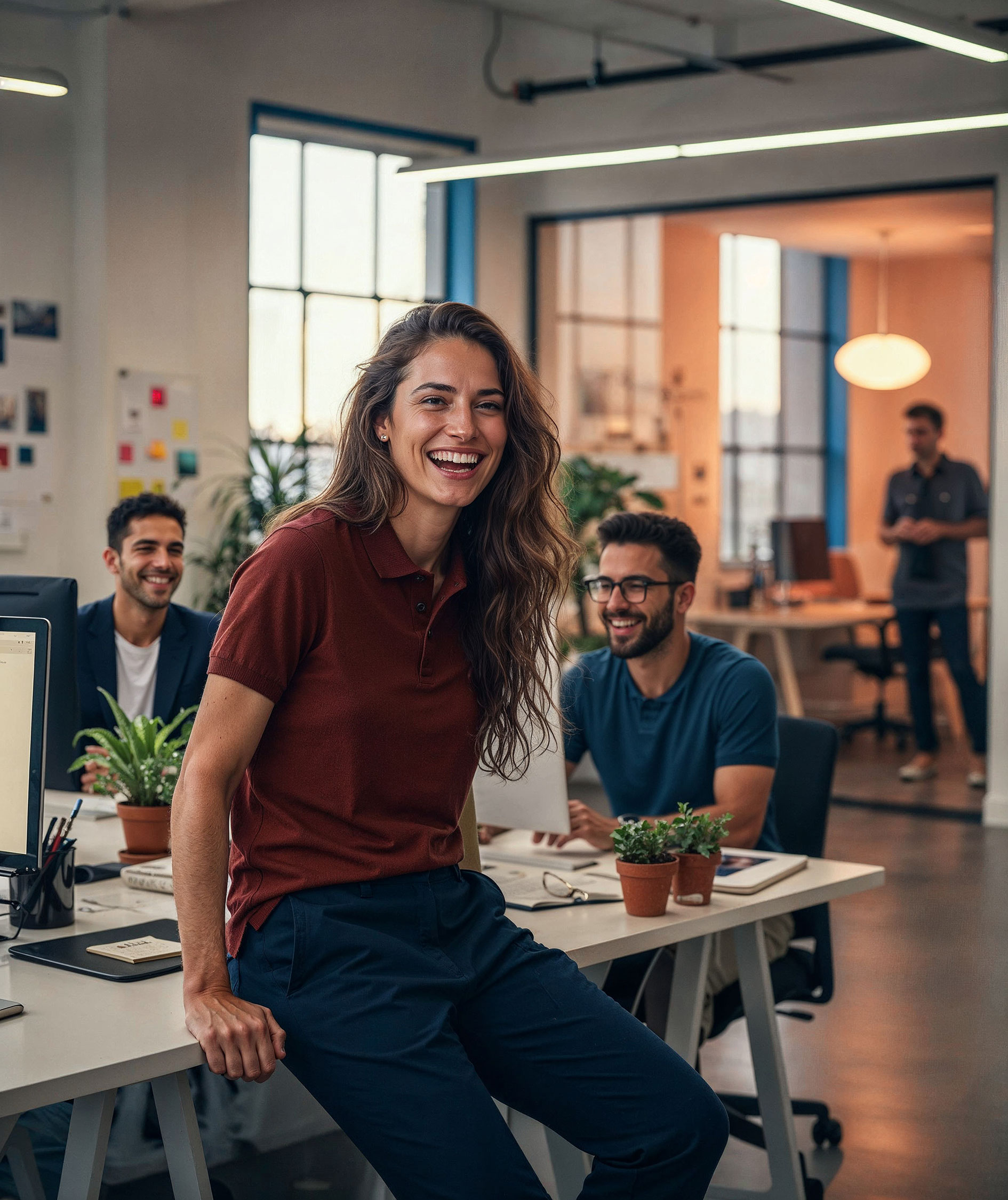 UM Regular fit pik&eacute;tr&ouml;ja, Brick