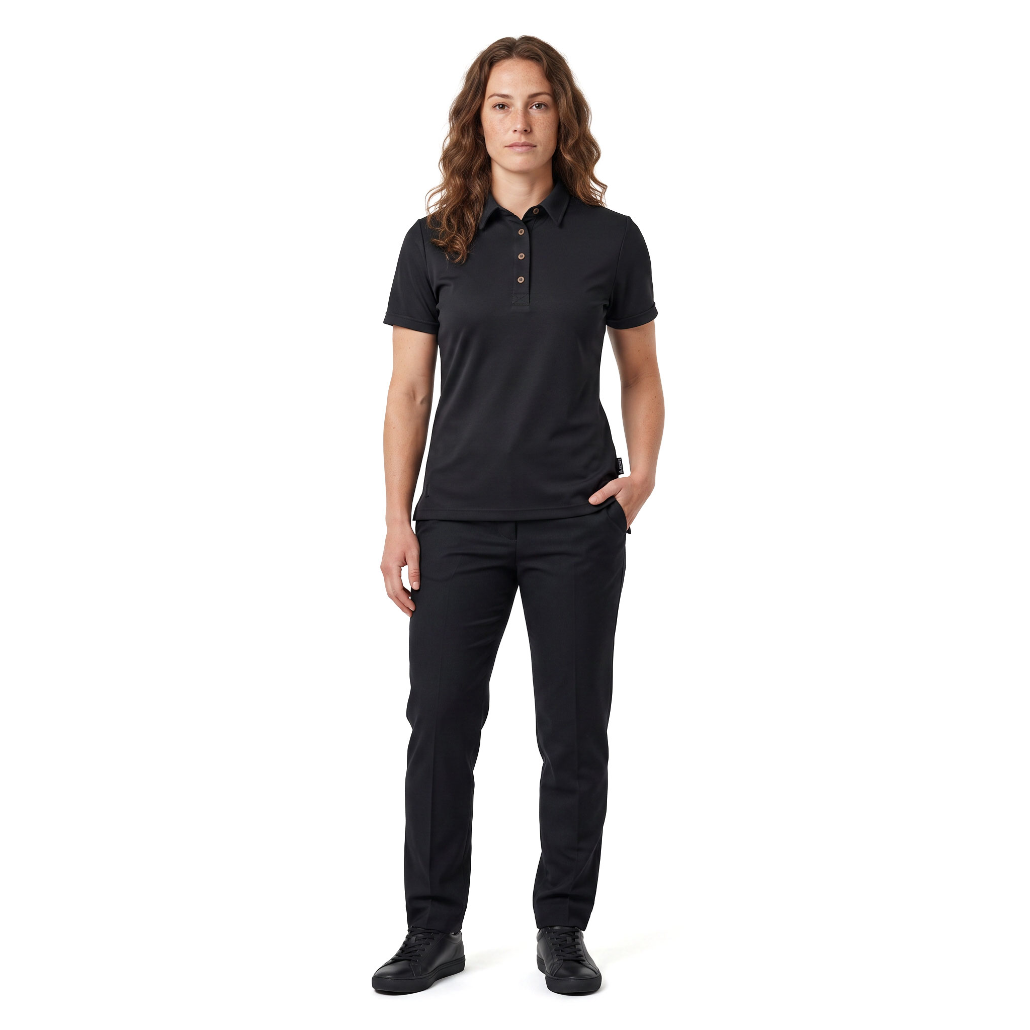 Pitch Stone Tech Wool women's poloshirt, Black, large image number 2