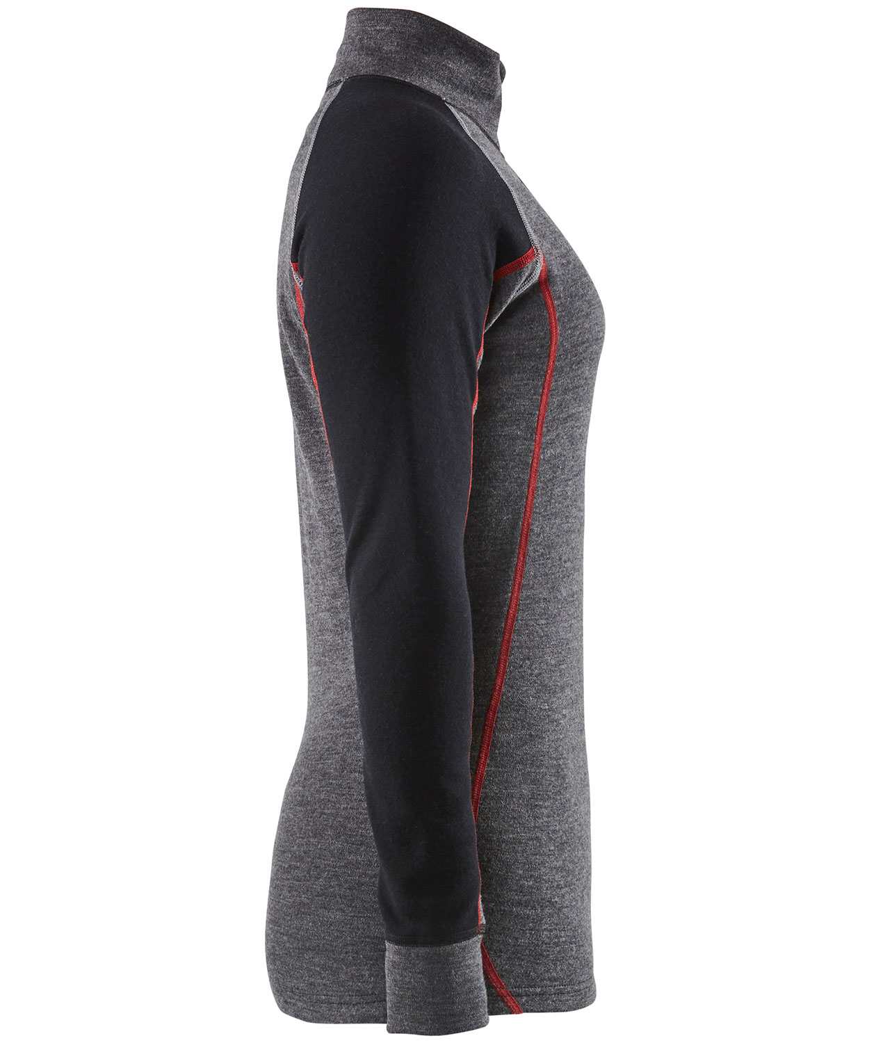 Bl&aring;kl&auml;der XWARM underst&auml;llstr&ouml;ja dam med merinoull, Mellangr&aring;/svart, large image number 2