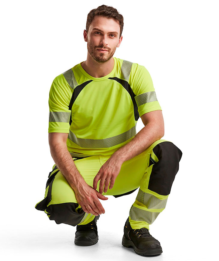 Bl&aring;kl&auml;der hantverksbyxa full stretch, Varsel Gul/Svart, large image number 4