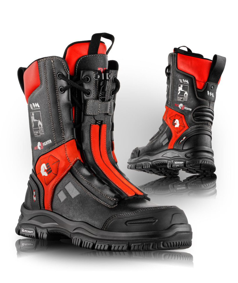 VM Footwear Red Fighter sikkerhedsst&oslash;vler S3, Sort/R&oslash;d, large image number 0