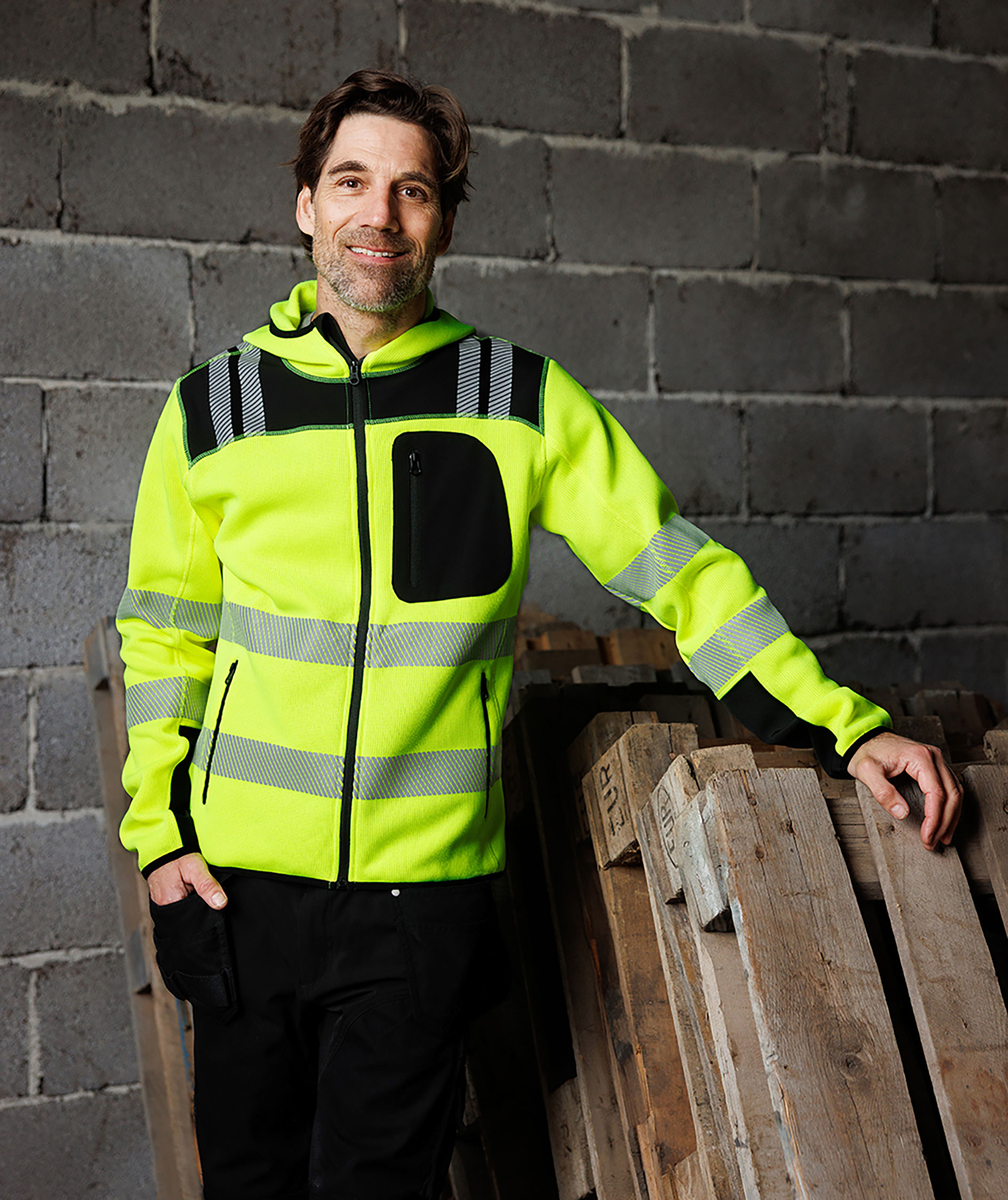 YOU Frontline knitted jacket, Safety yellow