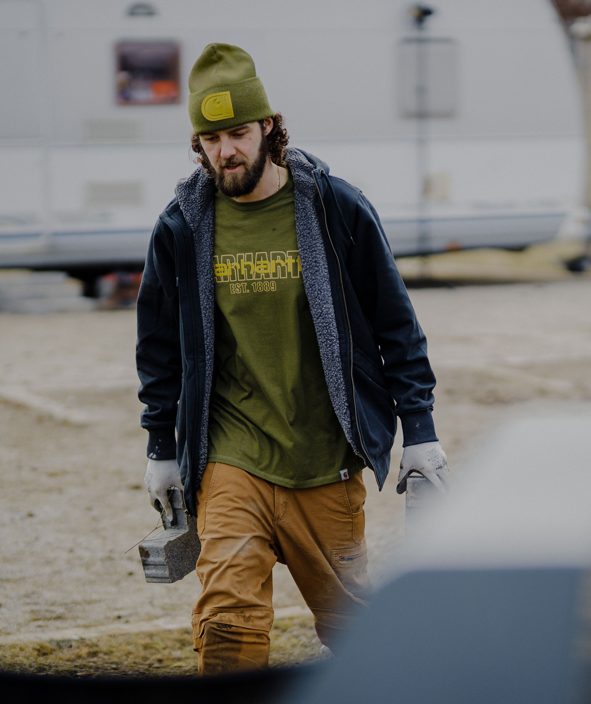 Carhartt Force Logo Graphic T-shirt, Dark Bronzed Green, large image number 1