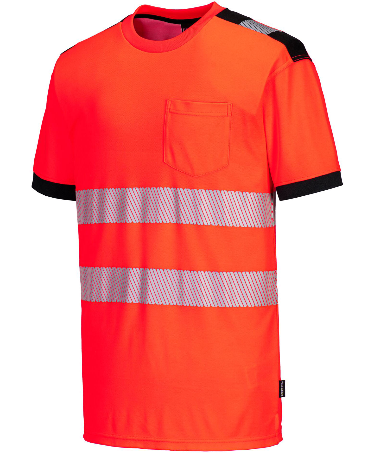 Portwest PW3 T-Shirt, Hi-Vis rot/schwarz