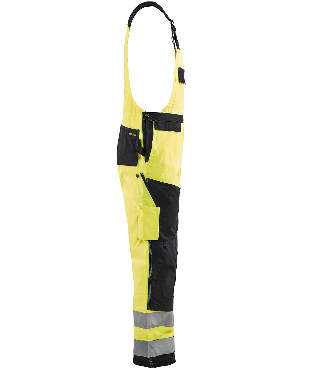 Bl&aring;kl&auml;der arbetsh&auml;ngselbyxa, Varsel Gul/Svart, large image number 3