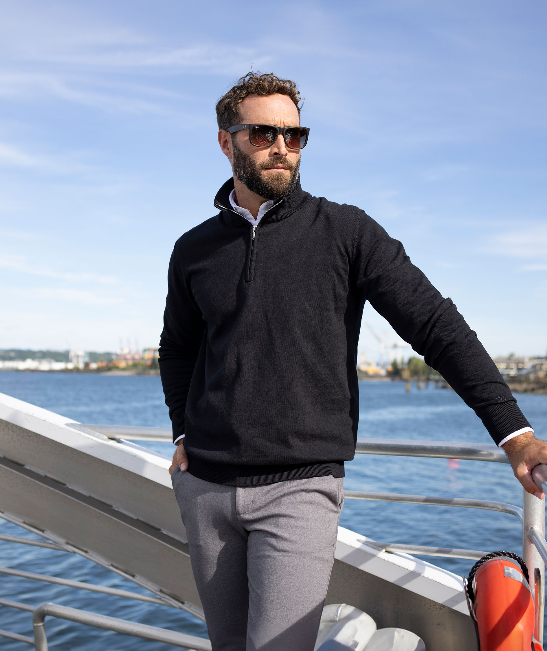 Cutter & Buck Oakville half zip striktr&oslash;je, Sort, large image number 1