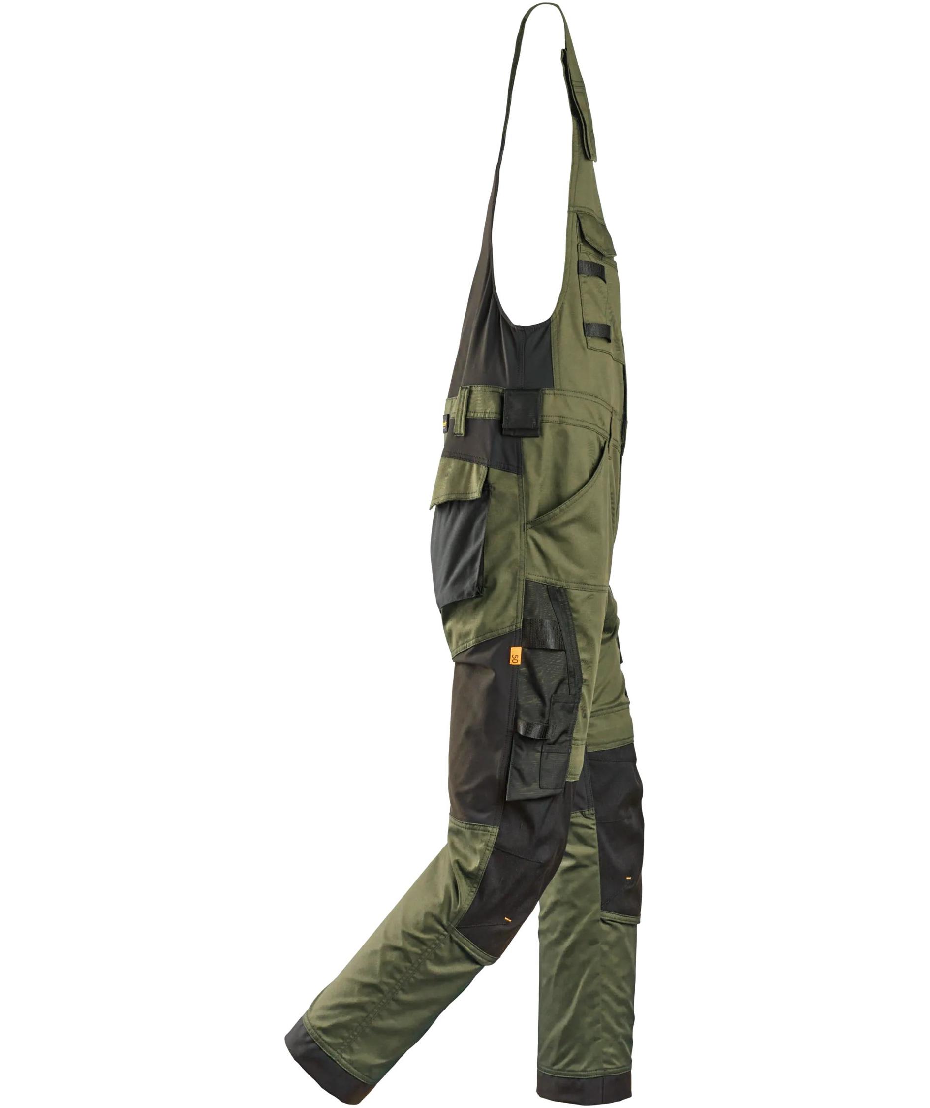 Snickers AllroundWork one-piece trousers 6023, Khaki Green/Black, large image number 2