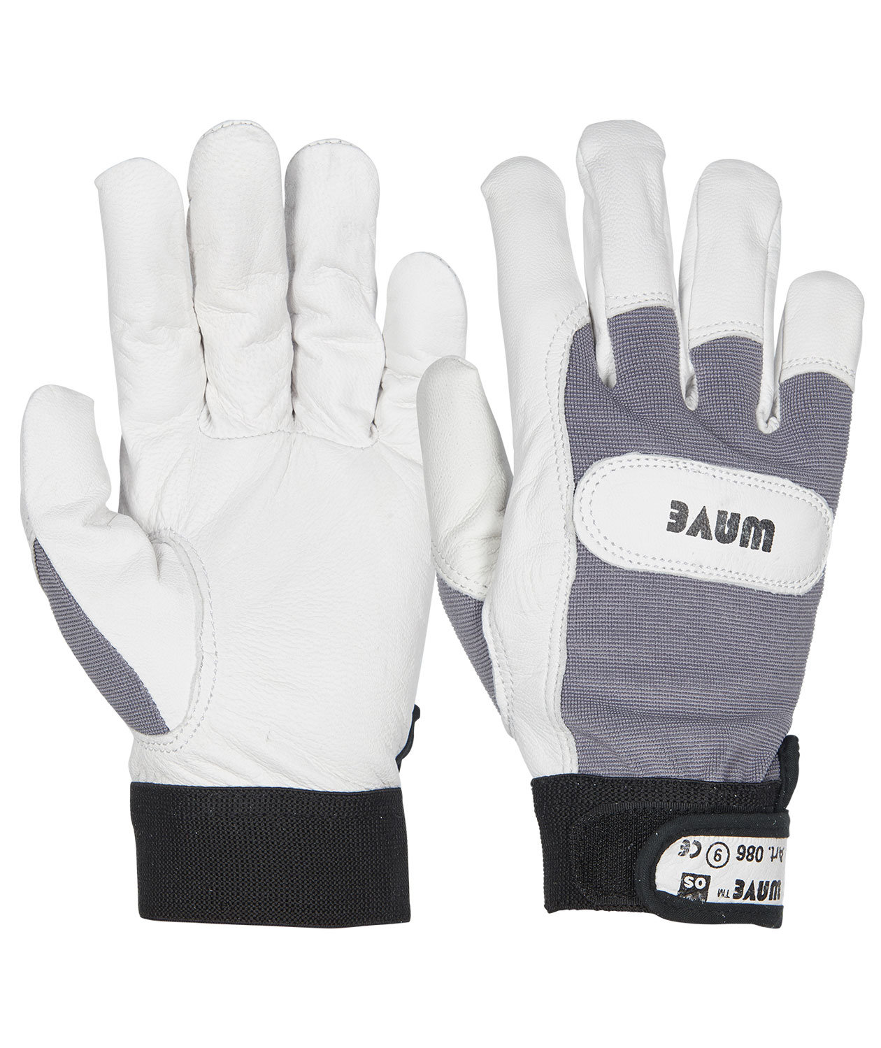 OS Wave l&auml;derhandskar, Vit/Gr&aring;