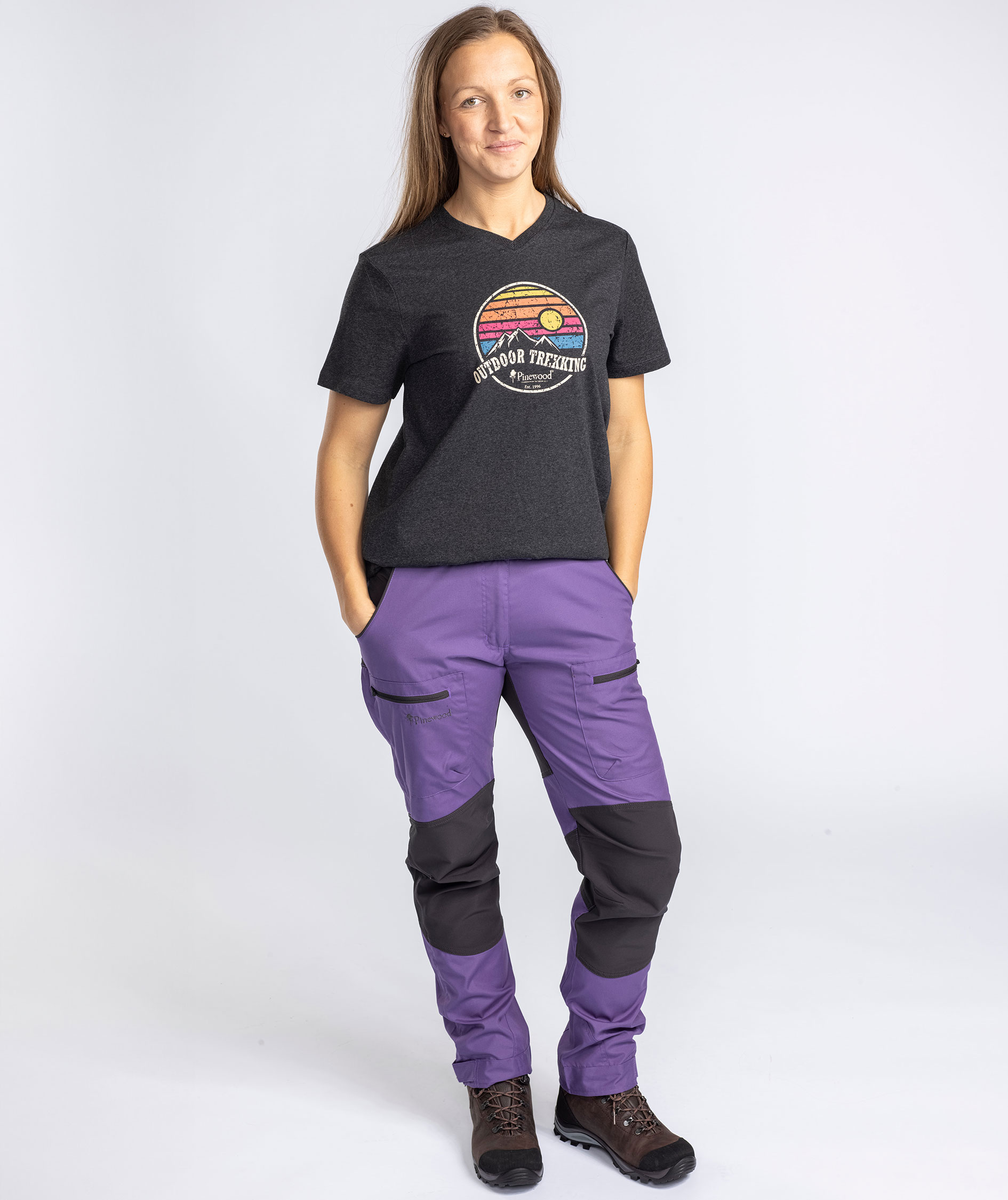 Pinewood Finnveden Outdoor dame T-shirt, Dark Anthracite melange, large image number 4