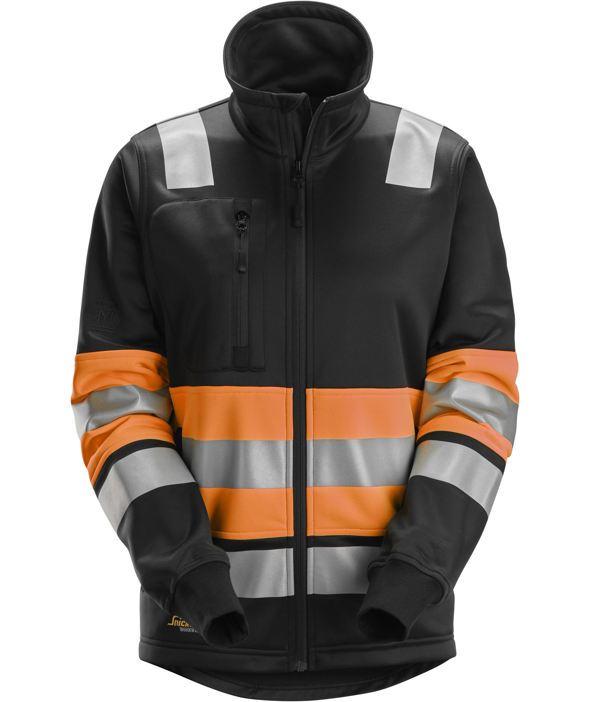 Snickers Damen Sweatjacke 8077, Hi-Vis Orange/Schwarz, Hi-Vis Orange/Schwarz, swatch