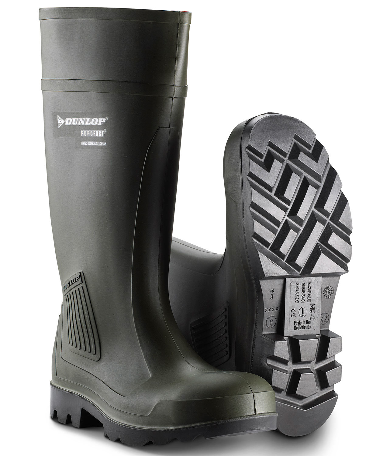 Dunlop Purofort Professionelle Sicherheitsgummistiefel S5, Gr&uuml;n