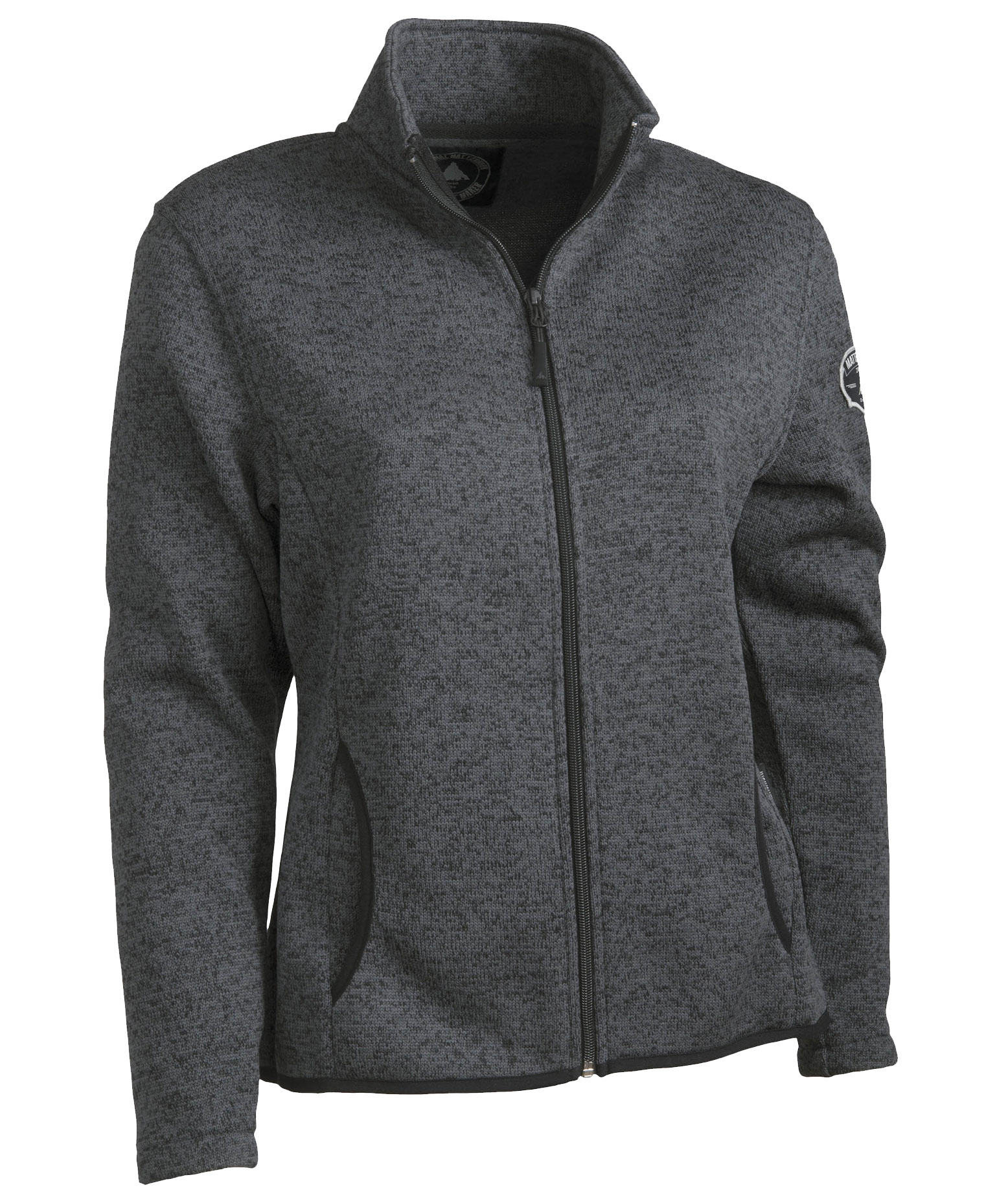 Matterhorn Almer stickad fleecejacka dam, M&ouml;rkgr&aring;