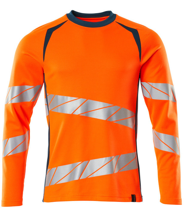 Mascot Accelerate Safe langermet T-skjorte, Hi-Vis Orange/M&oslash;rk Petroleum, Hi-Vis Orange/M&oslash;rk Petroleum, swatch