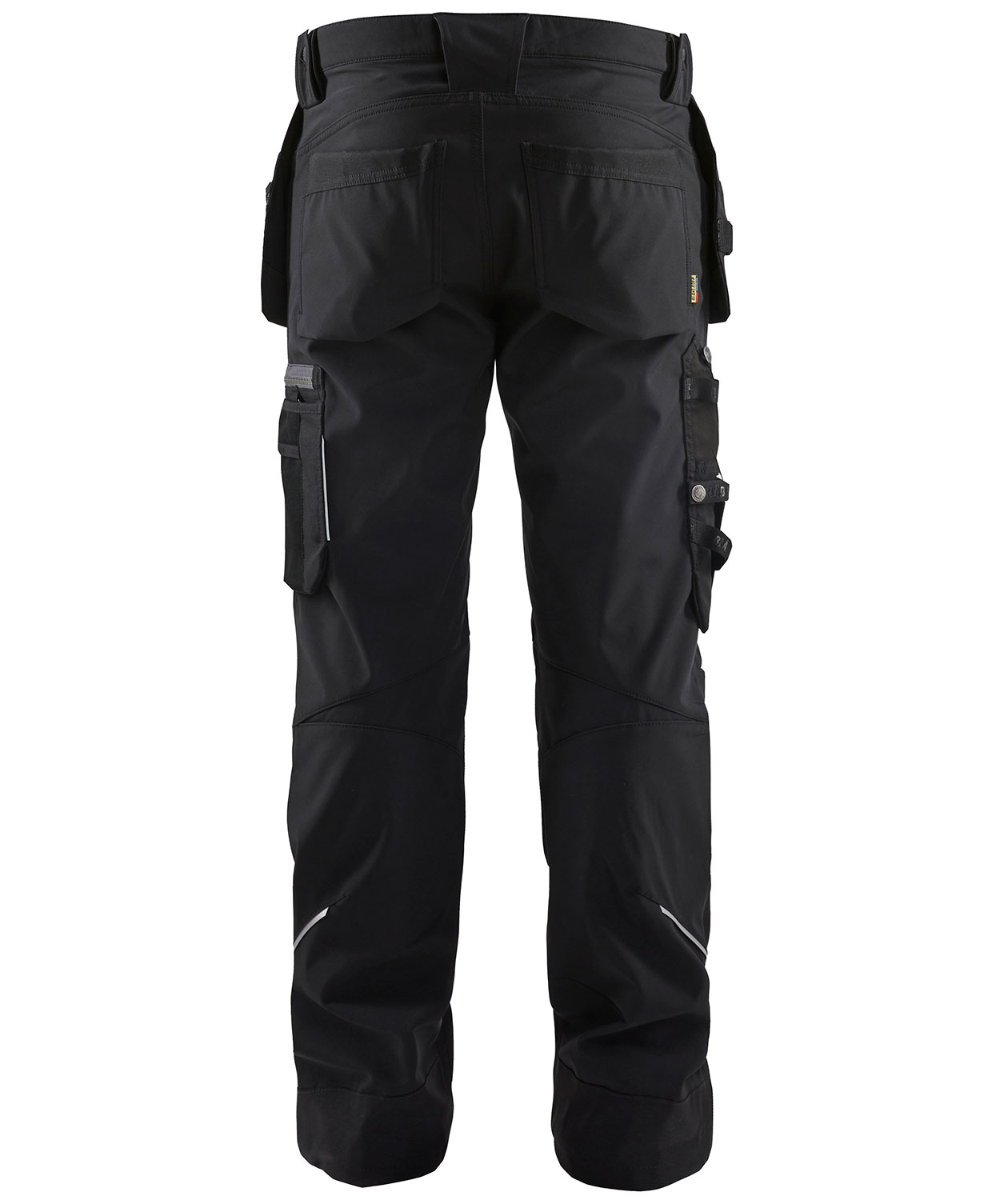 Bl&aring;kl&auml;der softshell h&aring;ndverksbukse, Svart, large image number 1