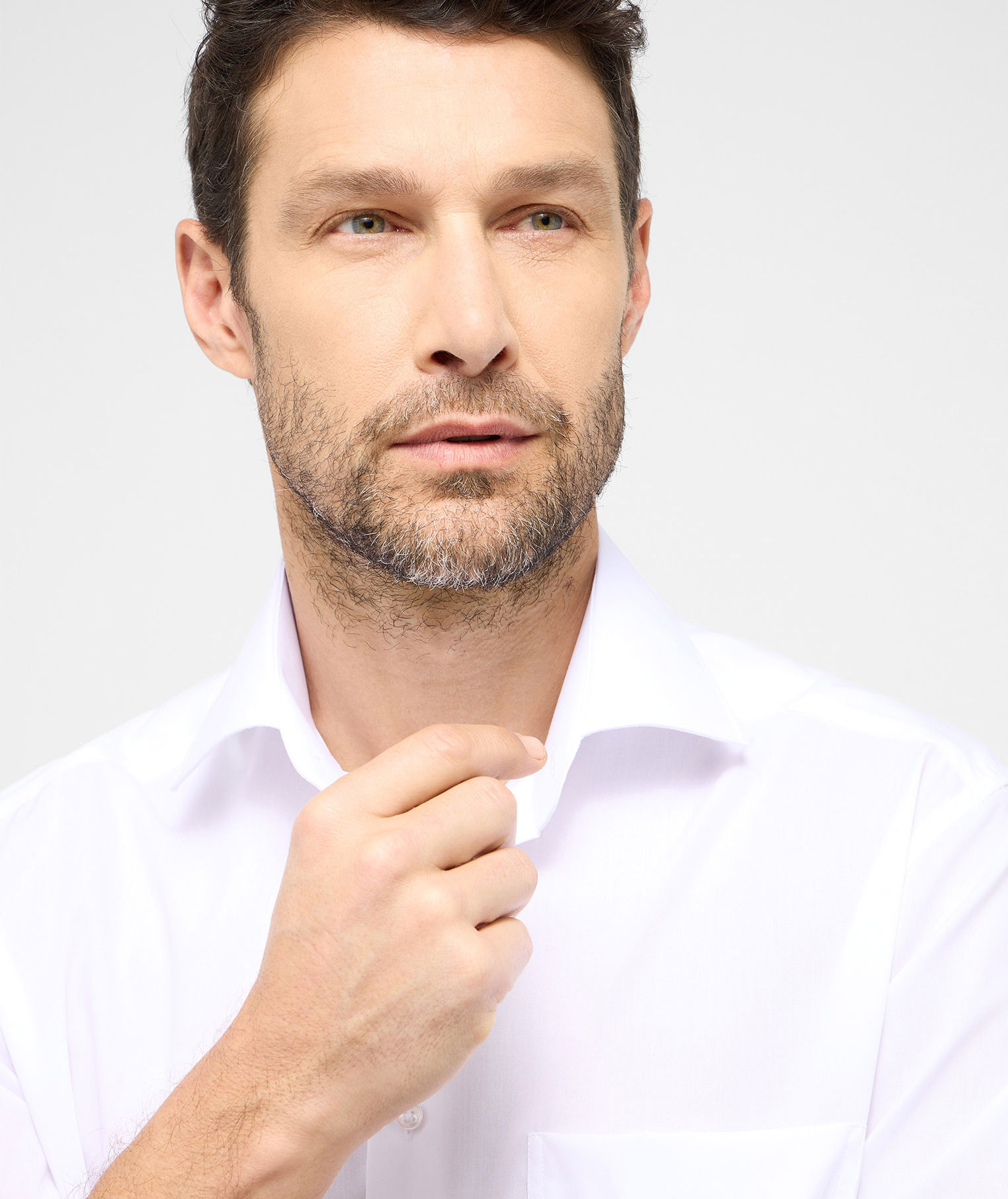 Eterna Uni Comfort fit kort&auml;rmad Poplin skjorta, White, large image number 3