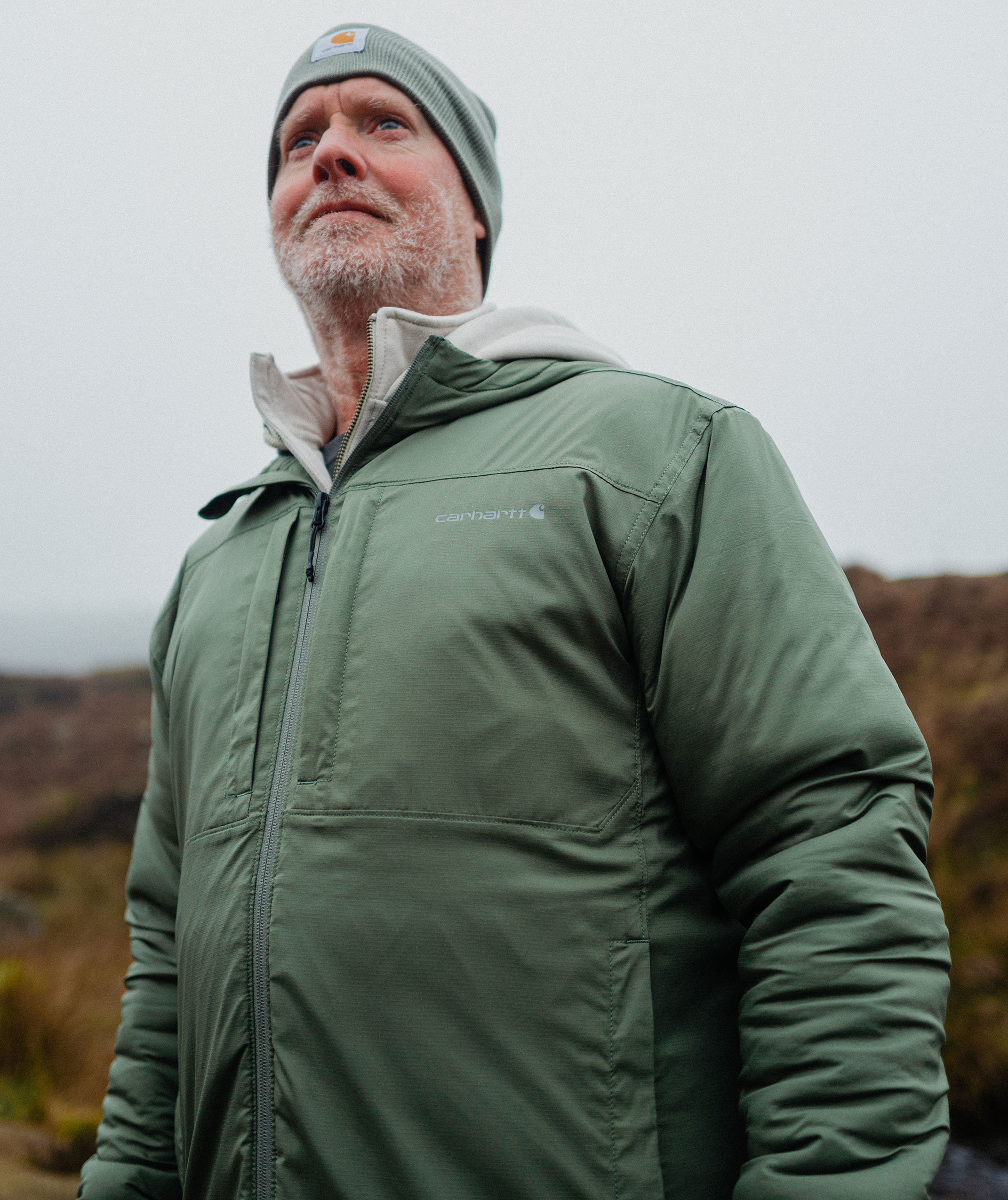 Carhartt Rugged Flex vatteret jakke, Dusty Olive
