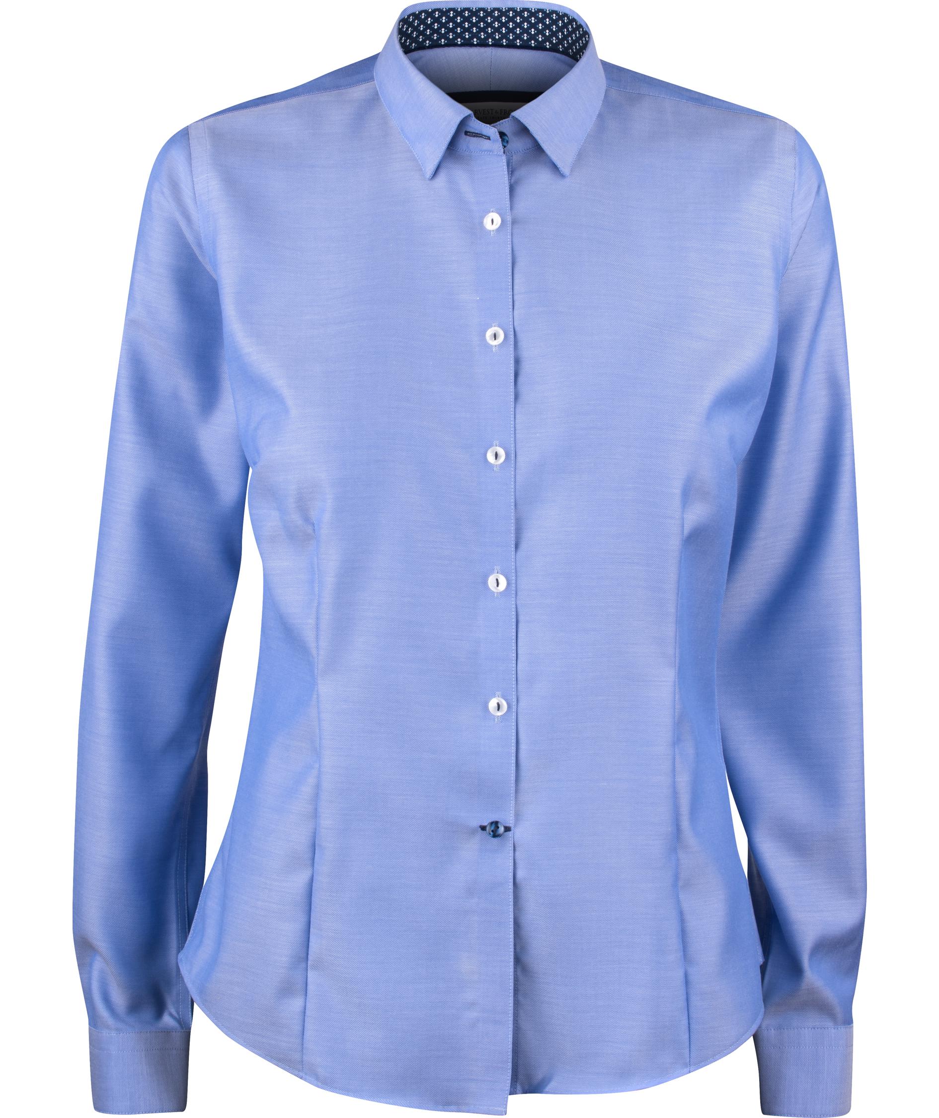 J. Harvest & Frost Twill Red Bow 122 lady fit skjorta, Mid Blue, Mid Blue, swatch