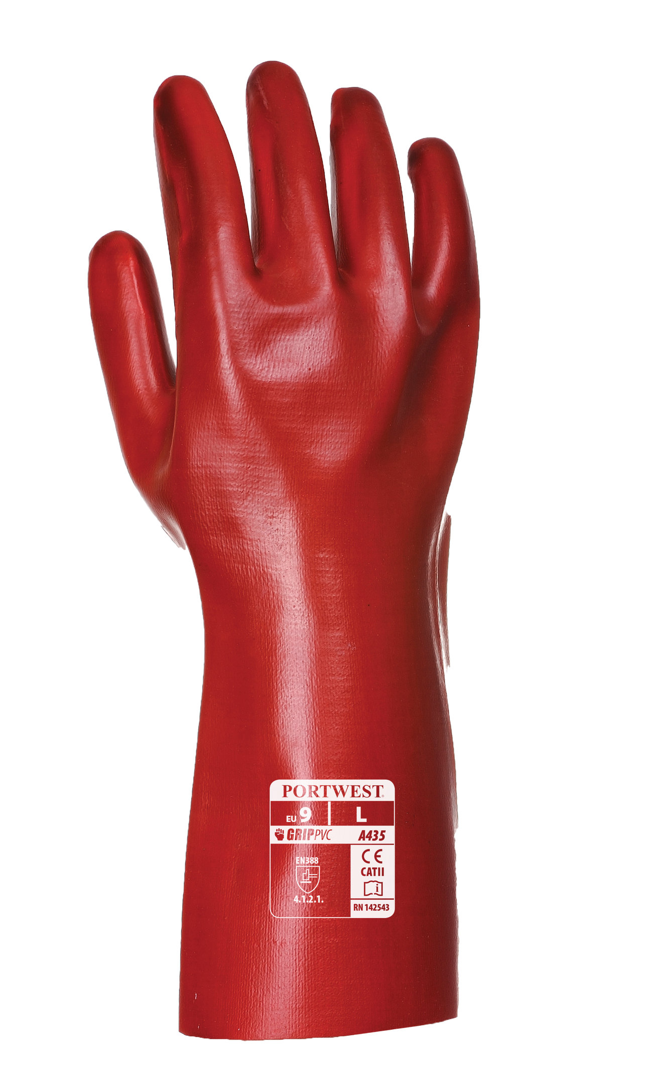 Portwest A435 PVC arbetshandskar, 35 cm, R&ouml;d, R&ouml;d, large image number 1